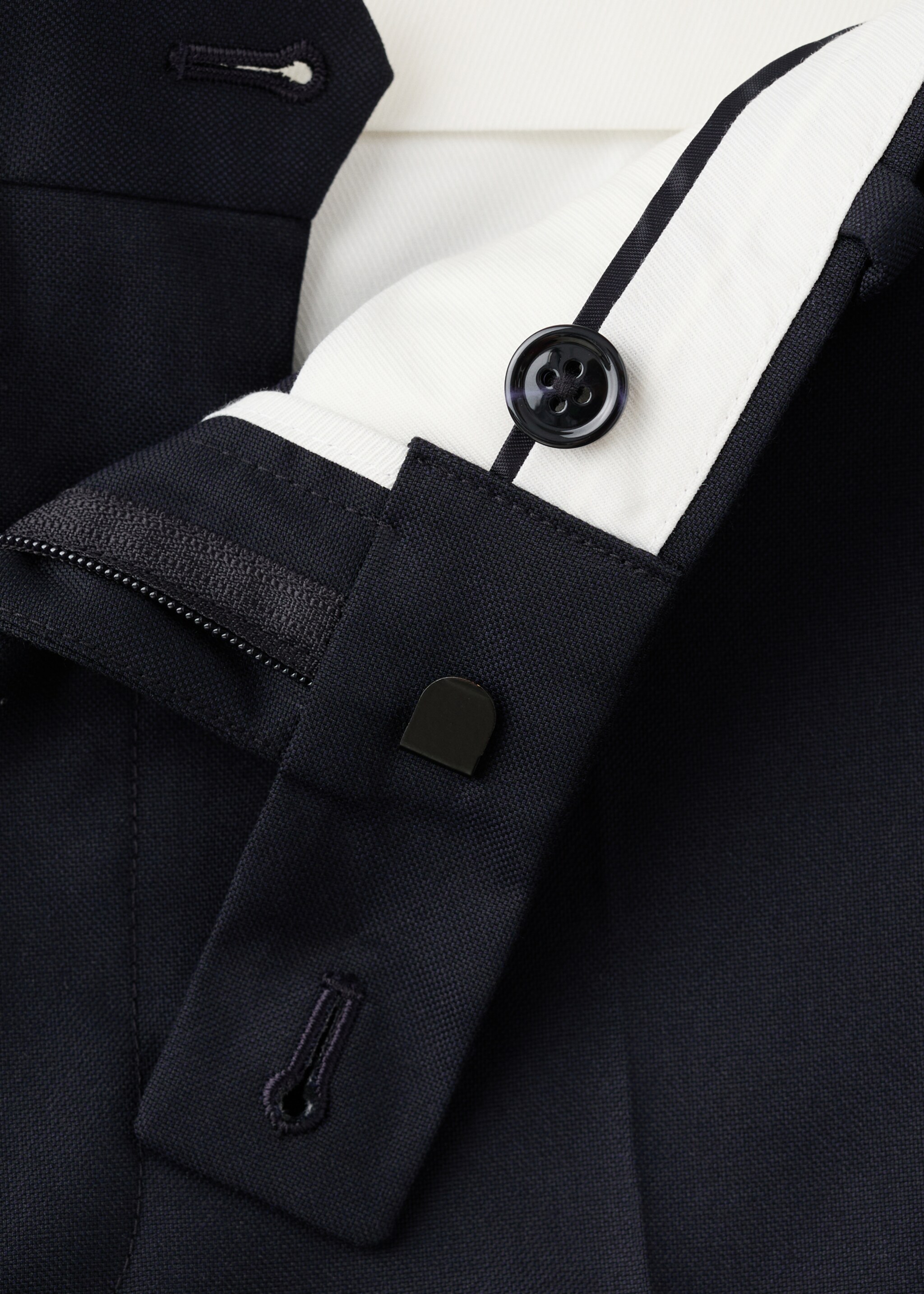 Milan slim-fit suit trousers - Details of the article 8, Navy. Ref: 27021204-00.
