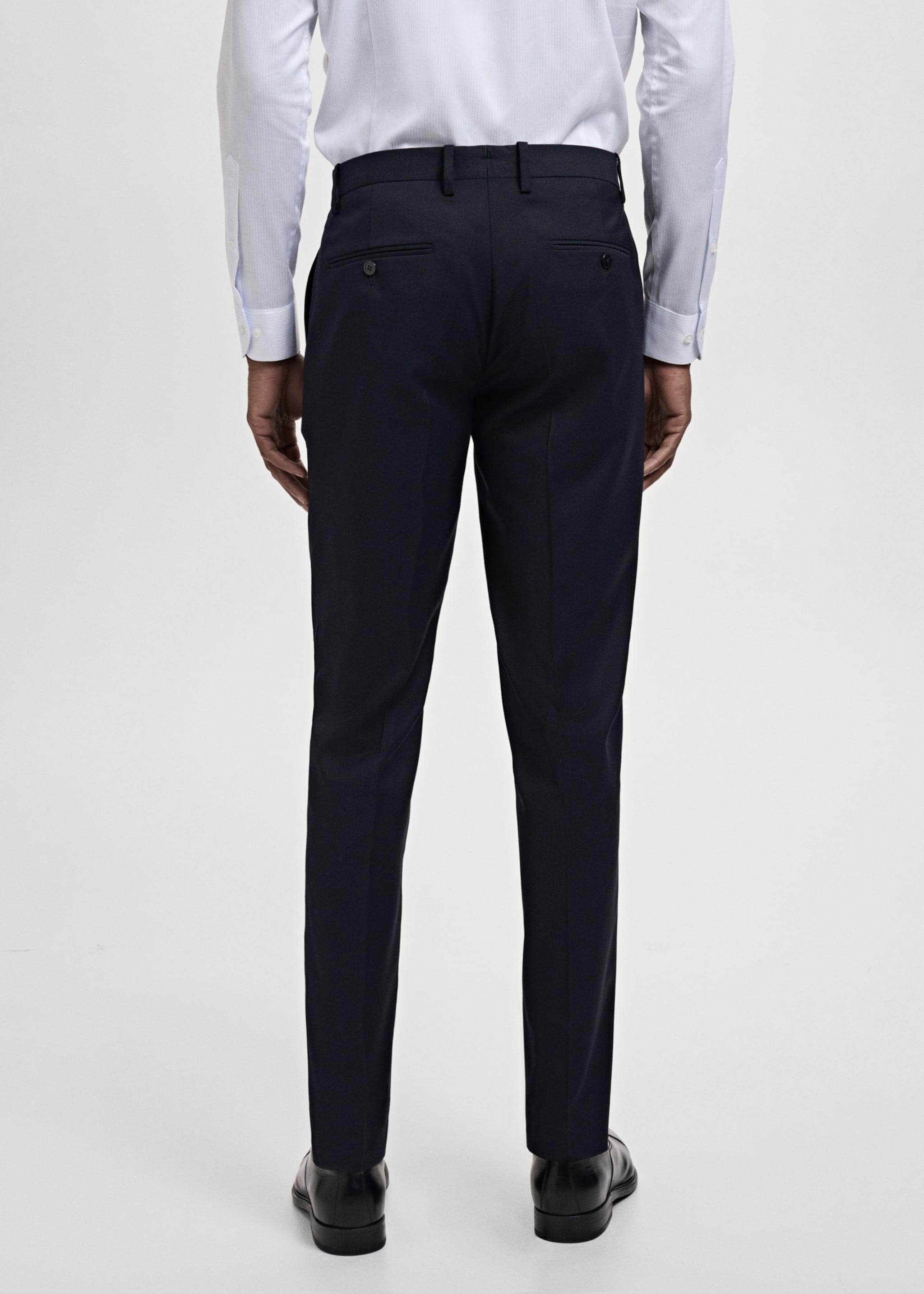 Milan slim-fit suit trousers - Reverse of the article, Navy. Ref: 27021204-00.