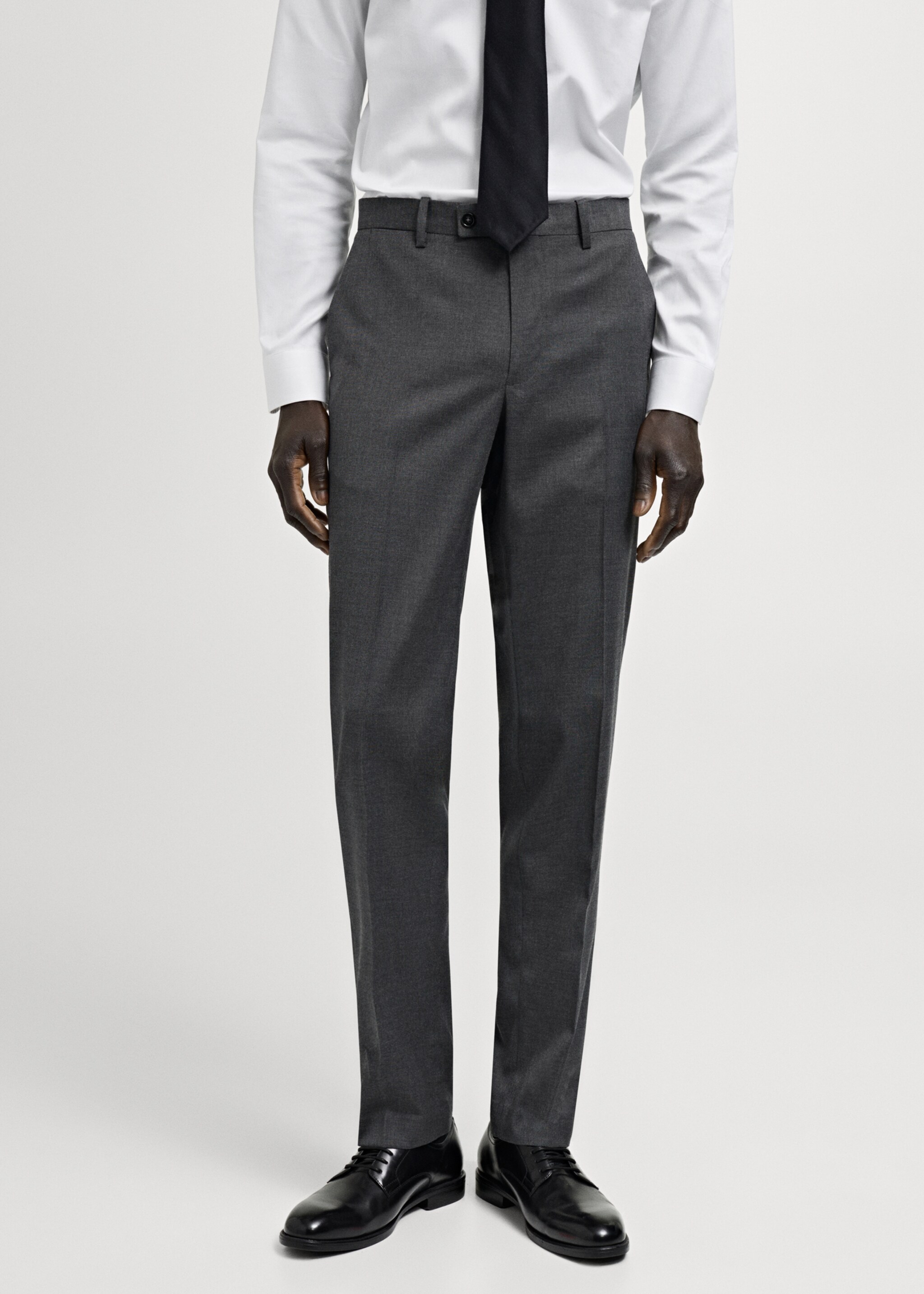 Milan slim-fit suit trousers - Medium plane, Grey. Ref: 27021205-00.