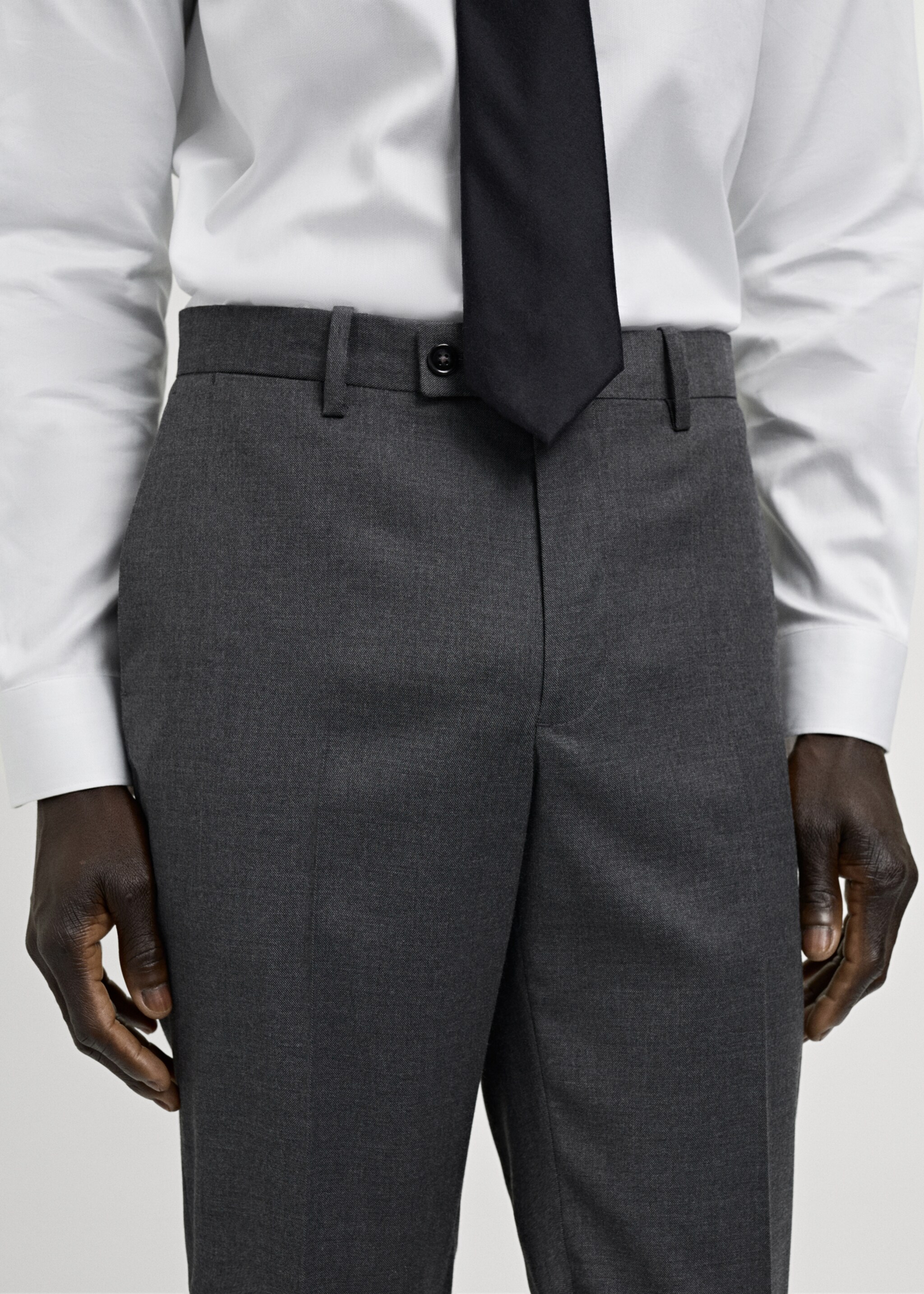Milan slim-fit suit trousers - Details of the article 1, Grey. Ref: 27021205-00.