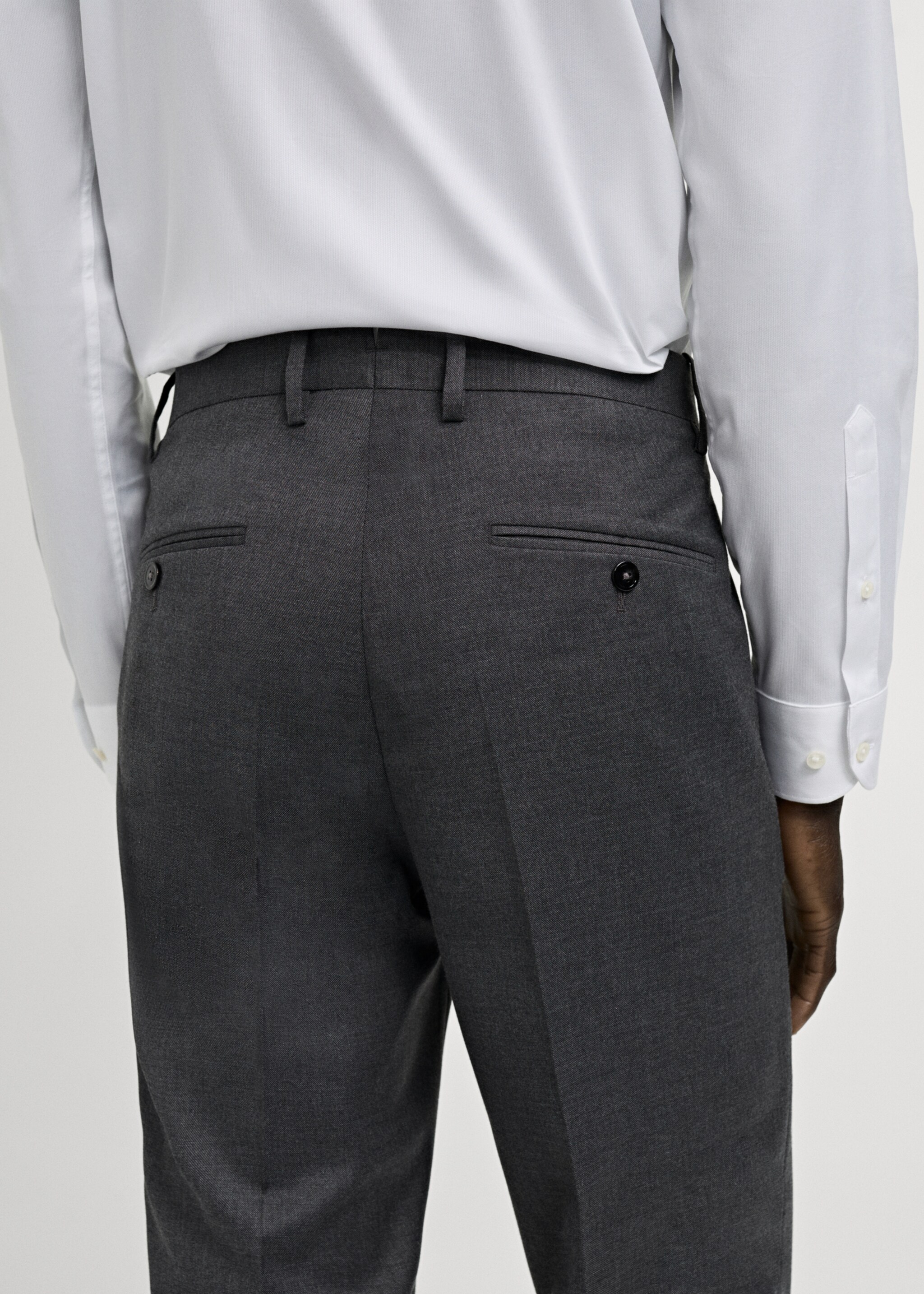 Milan slim-fit suit trousers - Details of the article 6, Grey. Ref: 27021205-00.