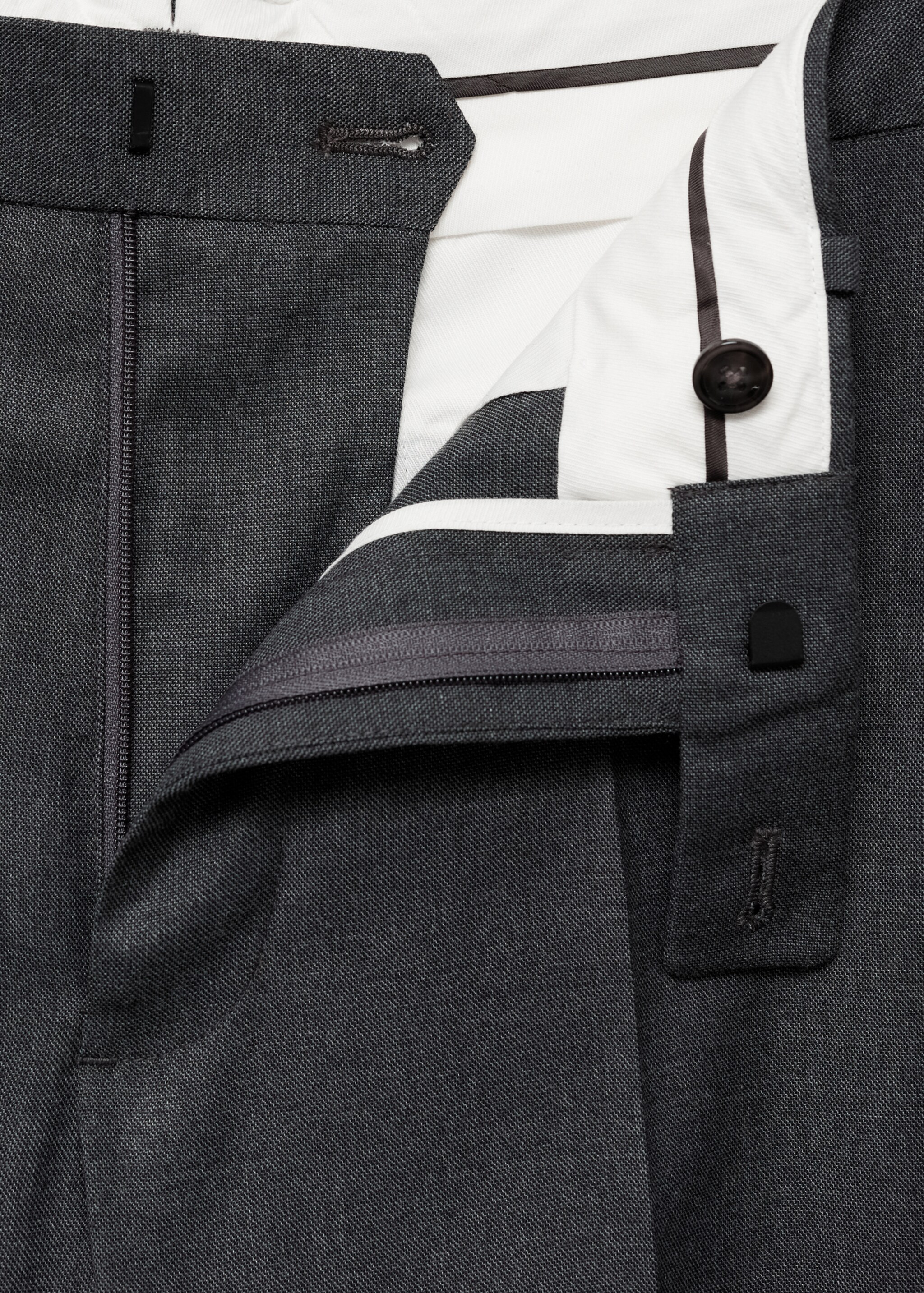 Milan slim-fit suit trousers - Details of the article 8, Grey. Ref: 27021205-00.