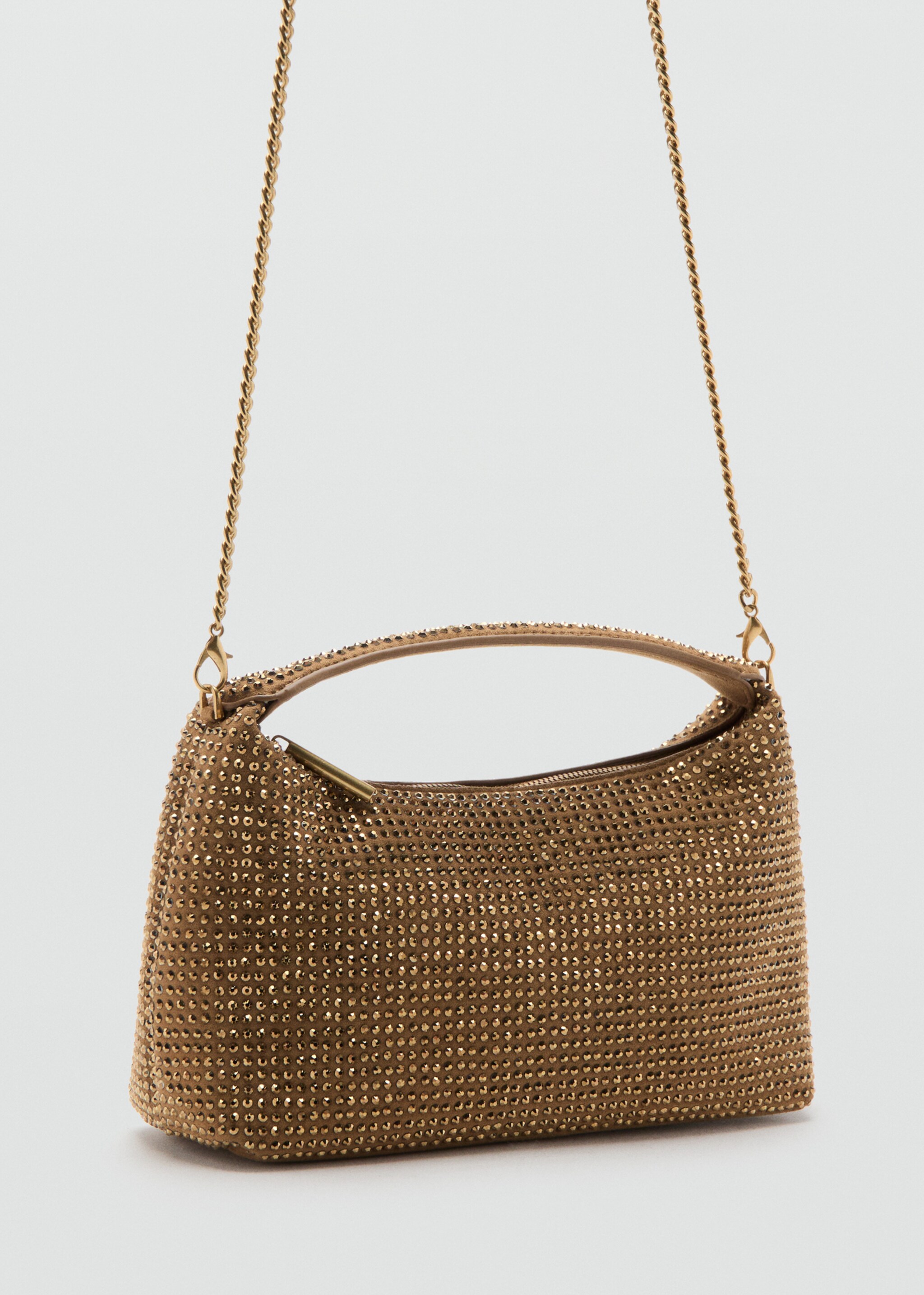 Handbag with rhinestones - Medium plane, Ochre. Ref: 27021207-00.