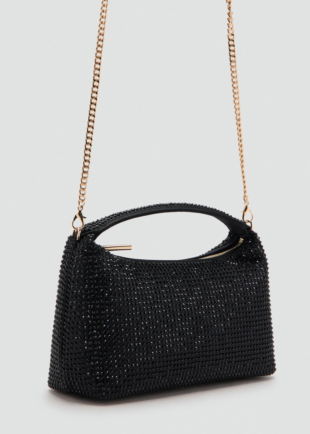 Handbag with rhinestones