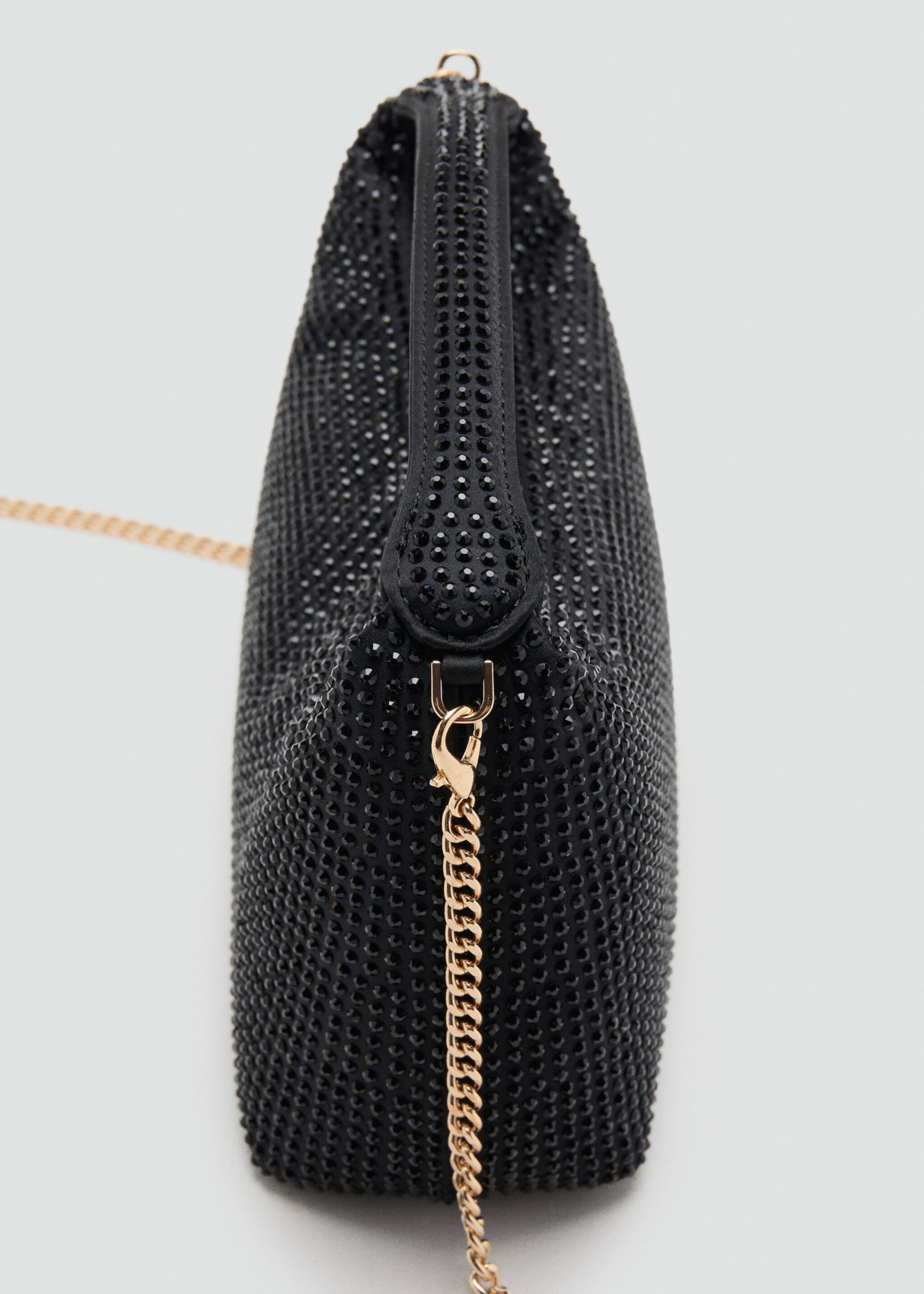Handbag with rhinestones - Details of the article 1, Black. Ref: 27021207-00.