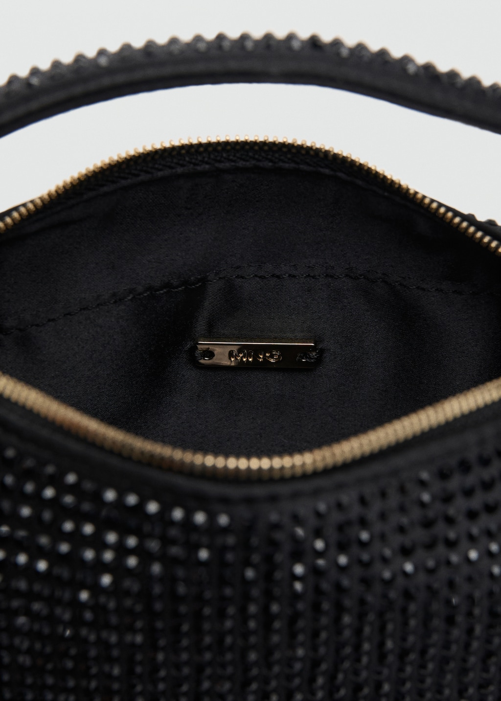 Handbag with rhinestones