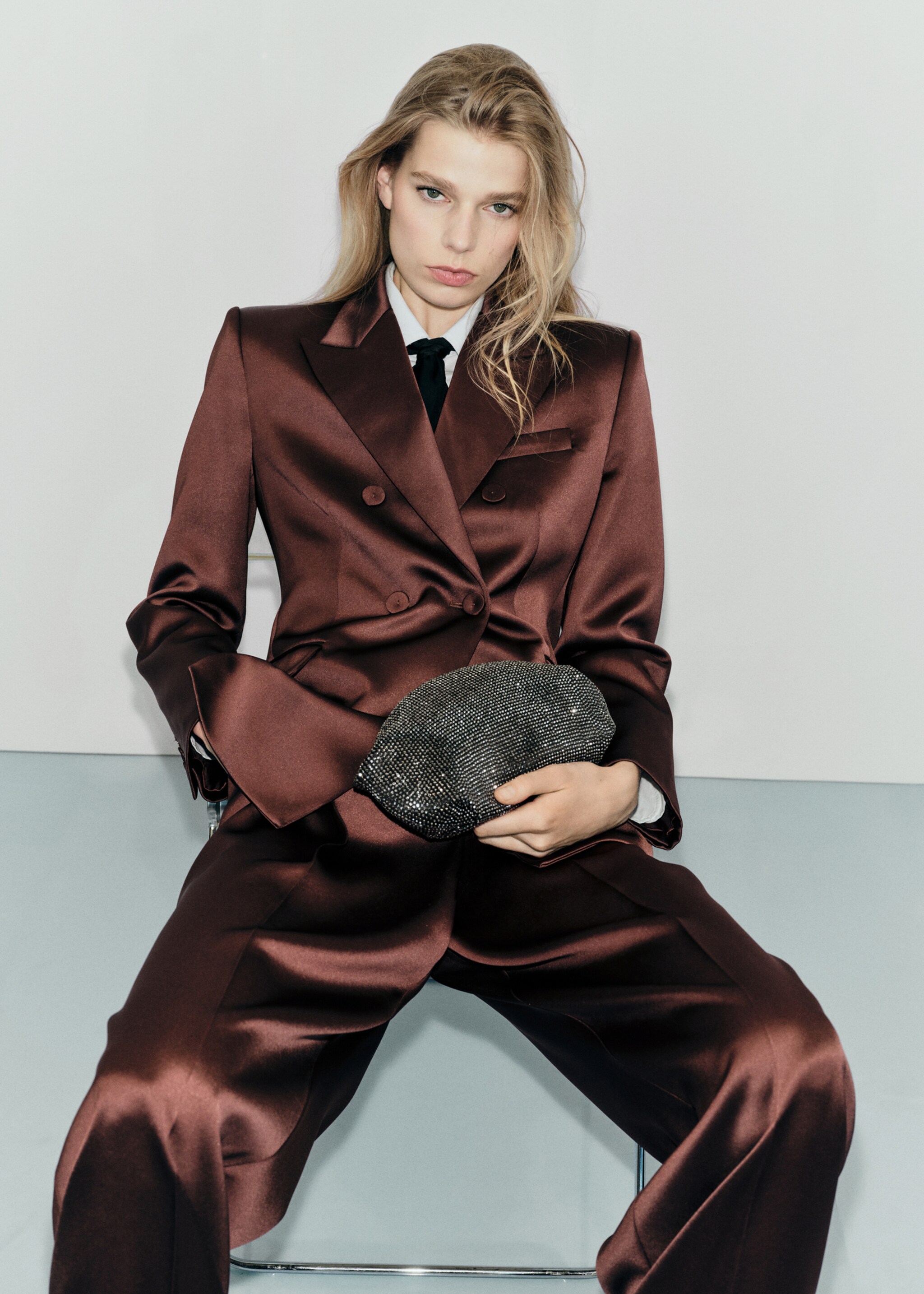 Crystal clutch bag - Details of the article 9, Black. Ref: 27021208-00.