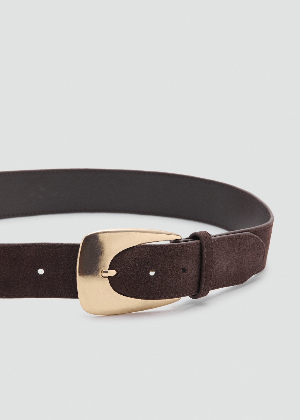 Suede belt with maxi buckle