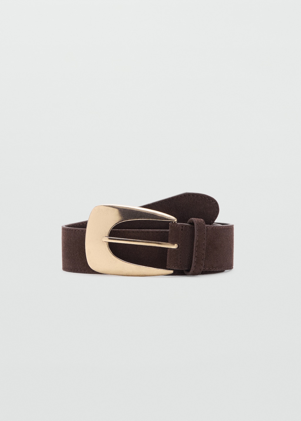 Suede belt with maxi buckle