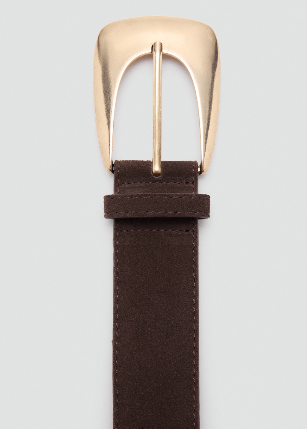 Suede belt with maxi buckle