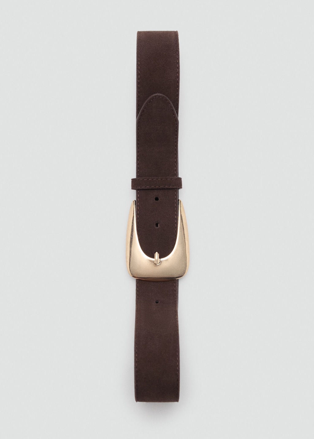 Suede belt with maxi buckle