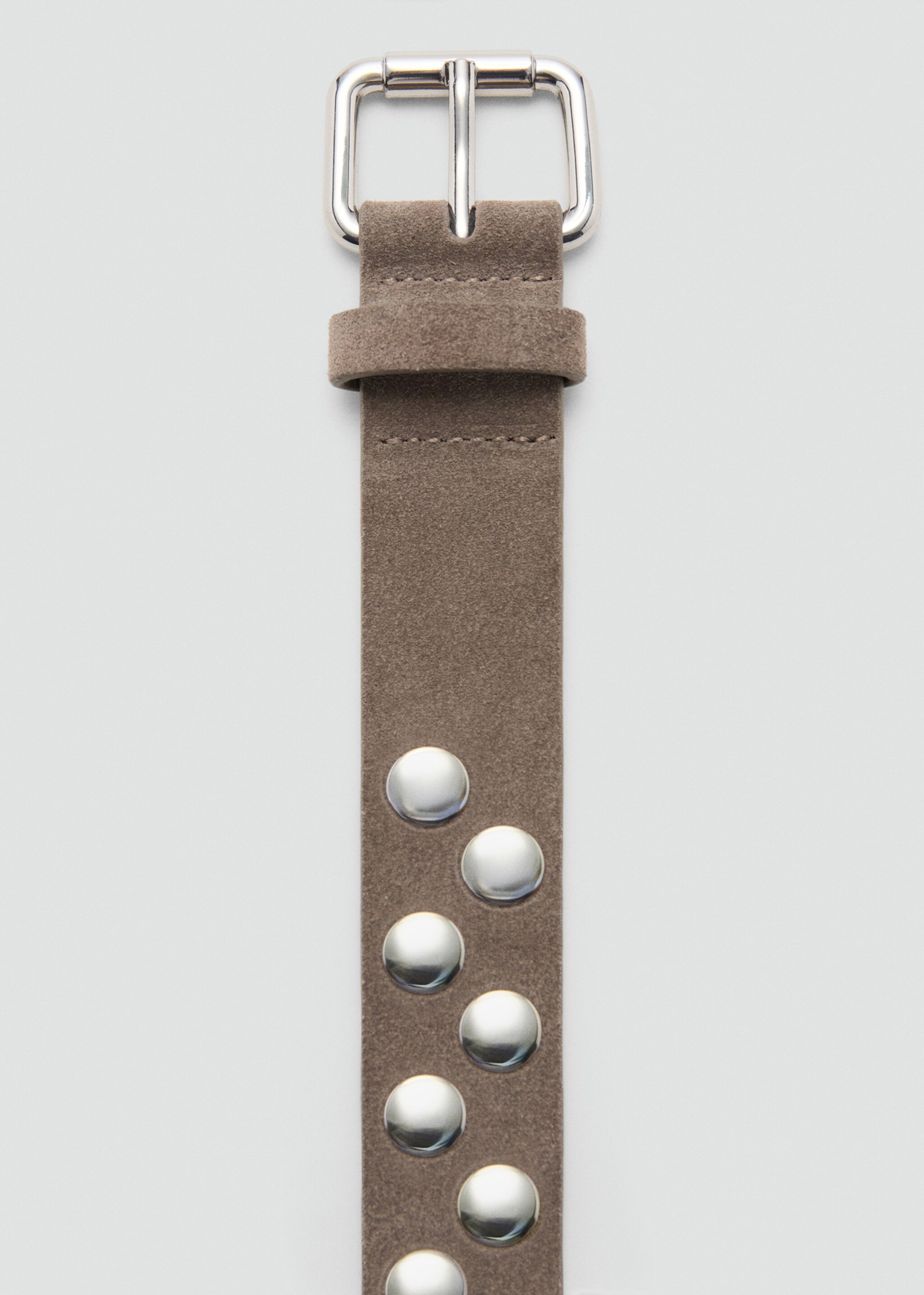 Suede belt with studs - Medium plane, Medium Brown. Ref: 27021214-00.