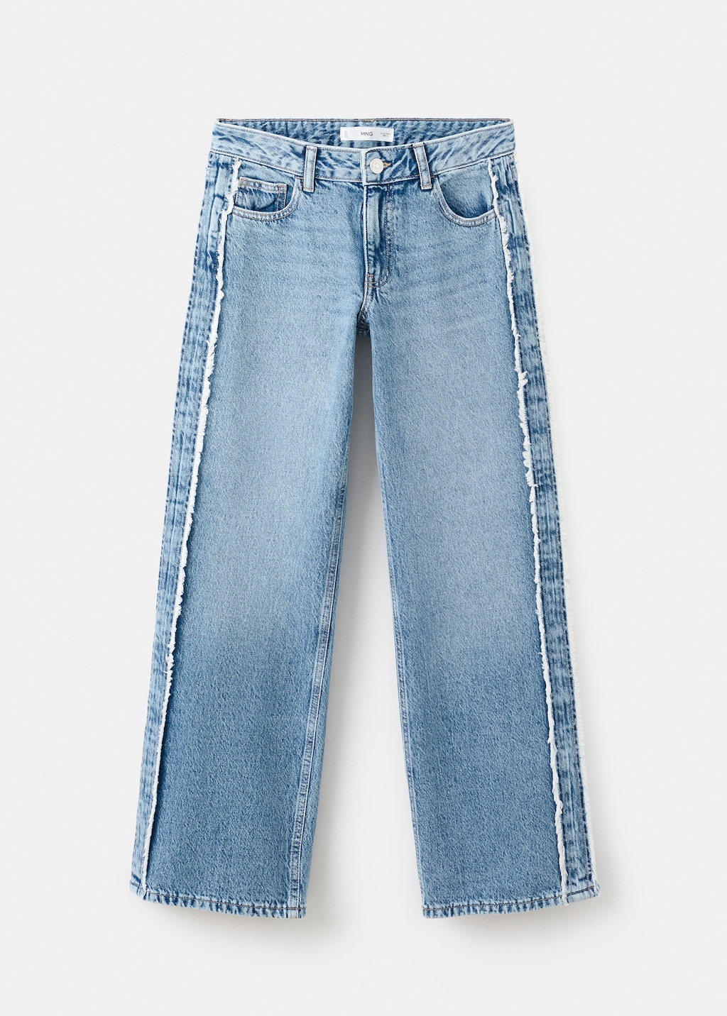 Frayed low-waist jeans