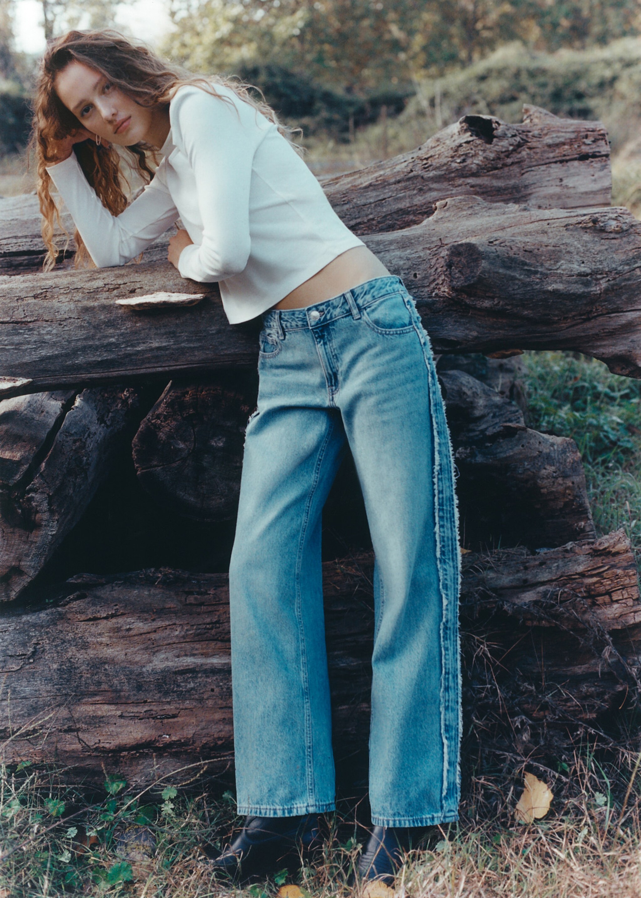 جينز منخفض الخصر مهترئ - تفاصيل المنتج 5, أزرق متوسط. Ref: 27021217-00.