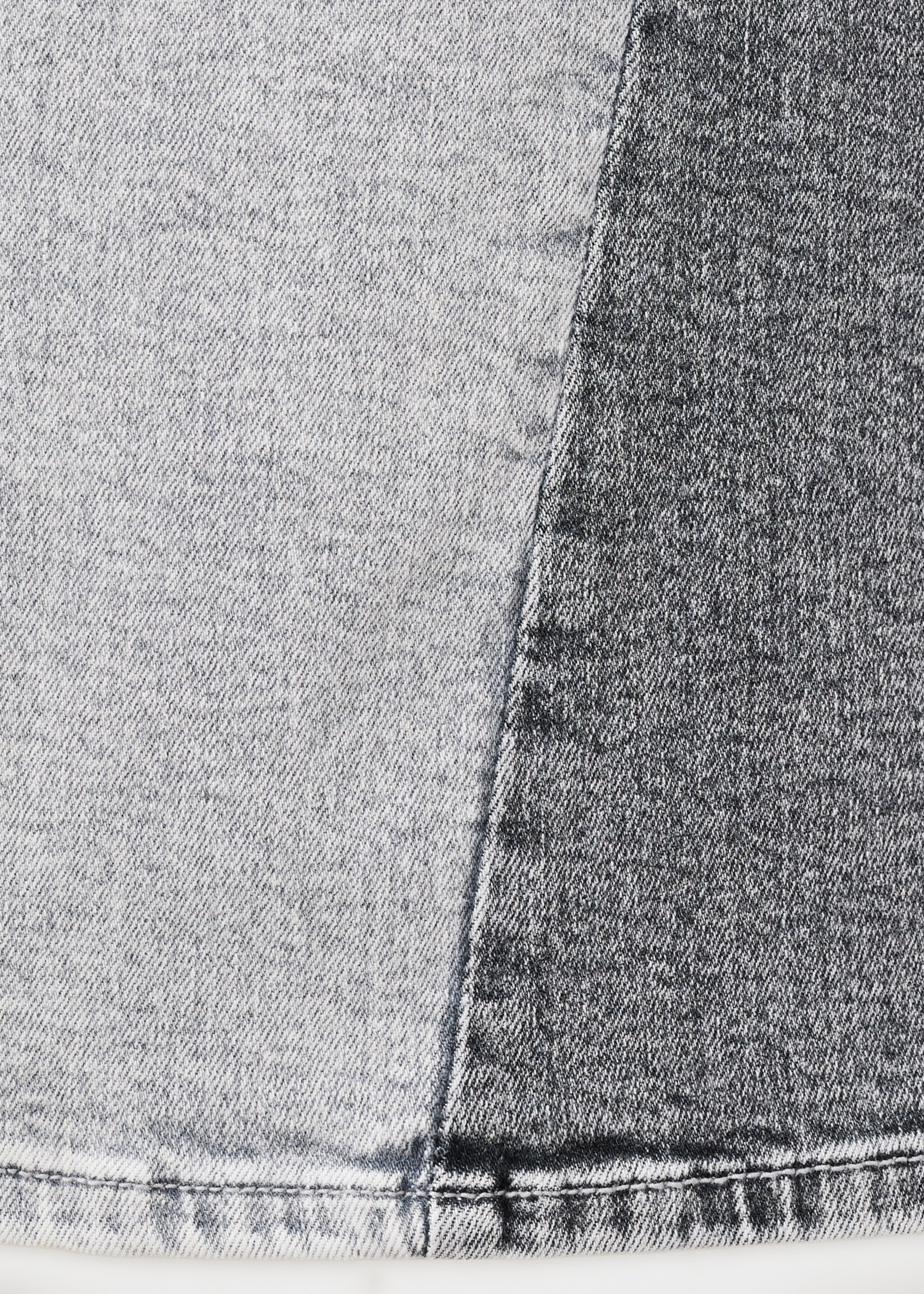 Two-tone wide leg jeans - Details of the article 0, Denim Grey. Ref: 27021218-00.