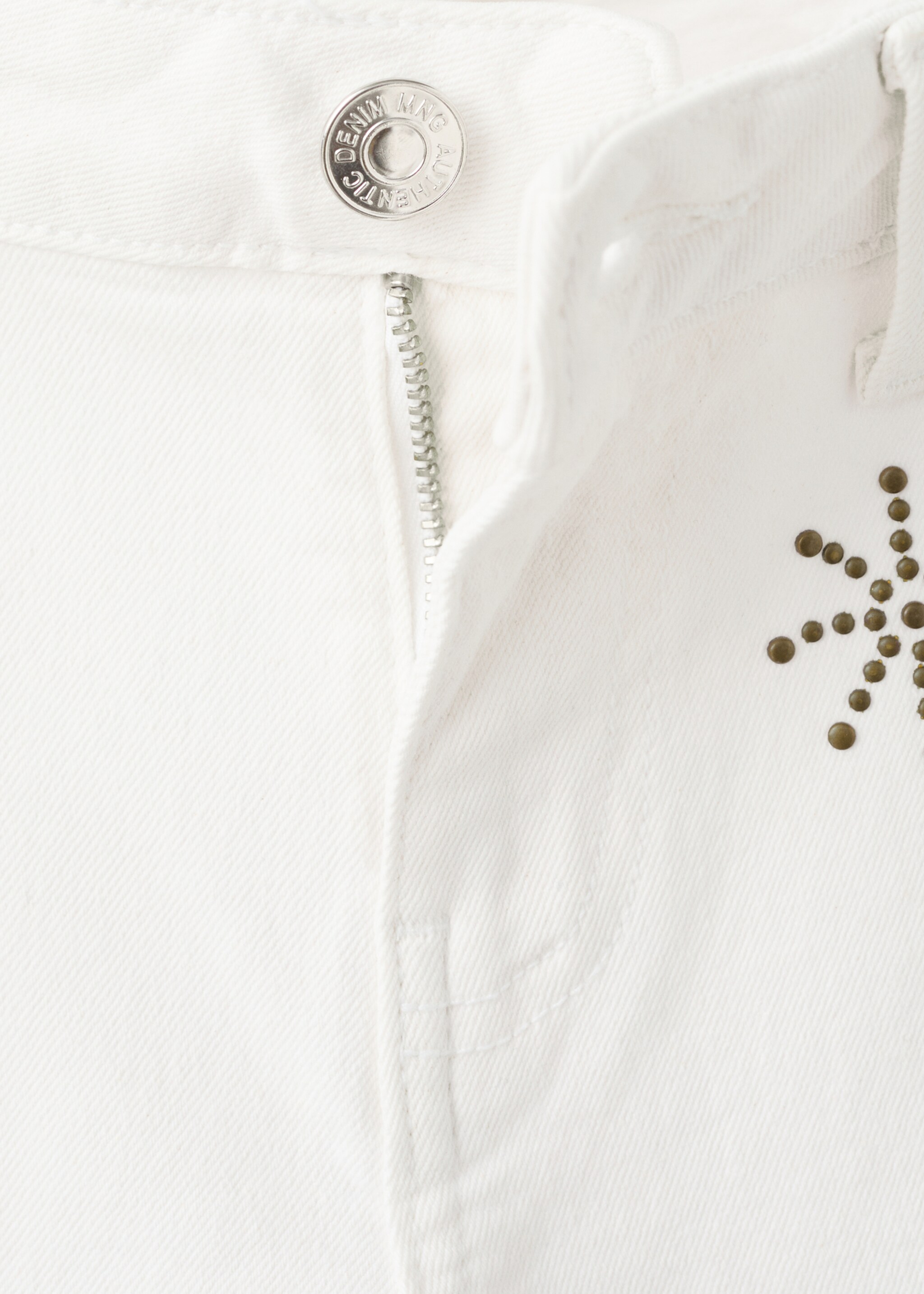 Jean droit rivets - Détail de l'article 8, Blanc cassé. Ref: 27021220-00.