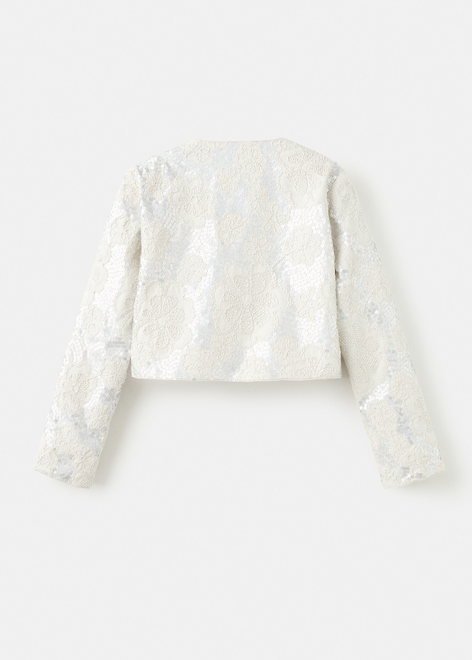 Embroidered linen jacket with sequins - Reverse of the article