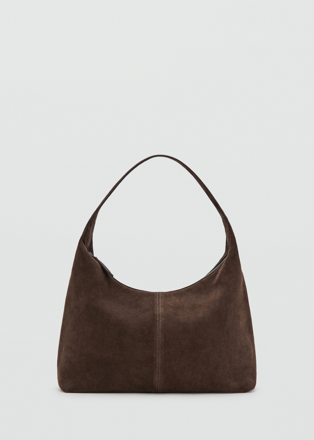 Suede shoulder bag with stitching - image 5