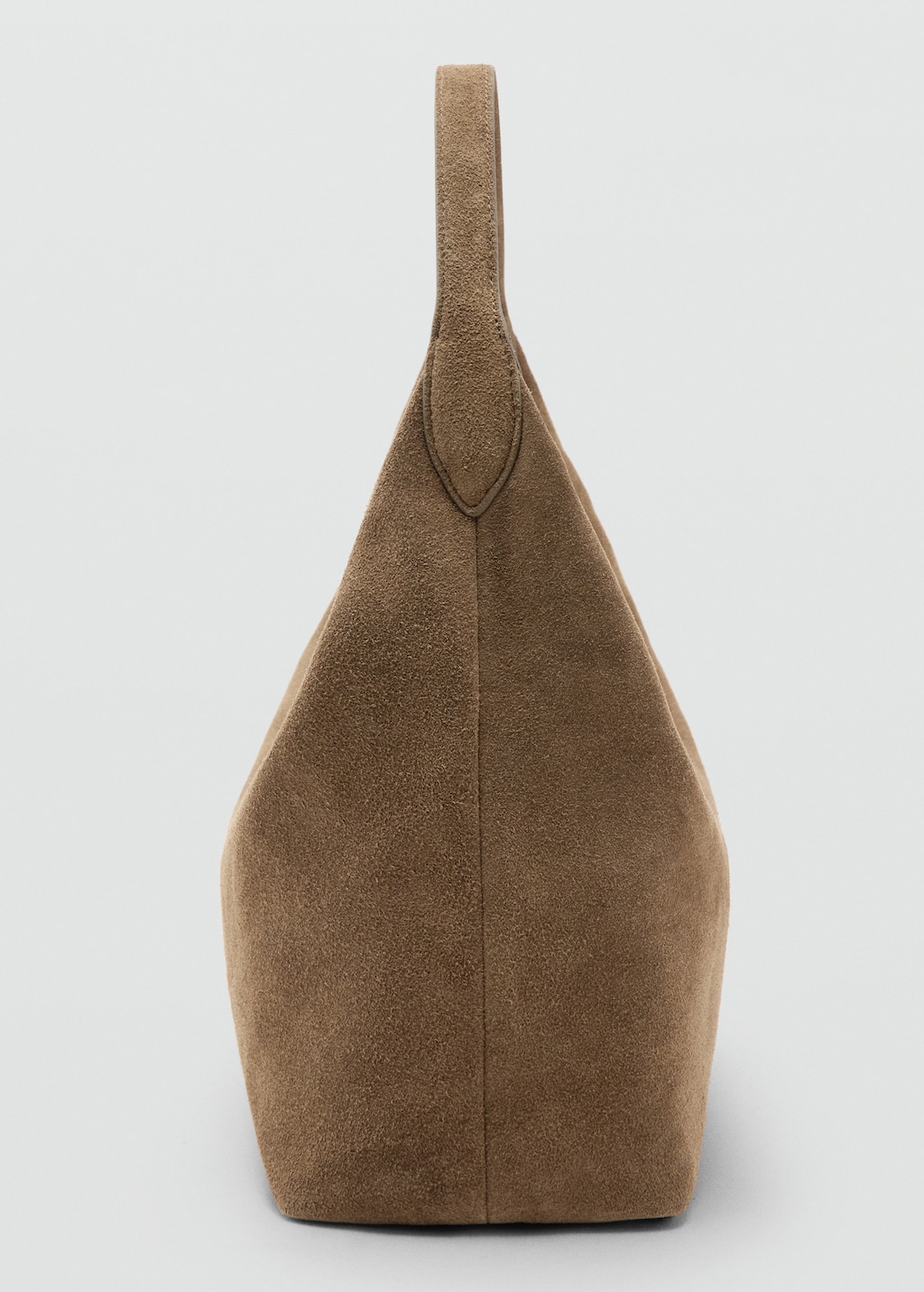 Suede shoulder bag with stitching - image 3
