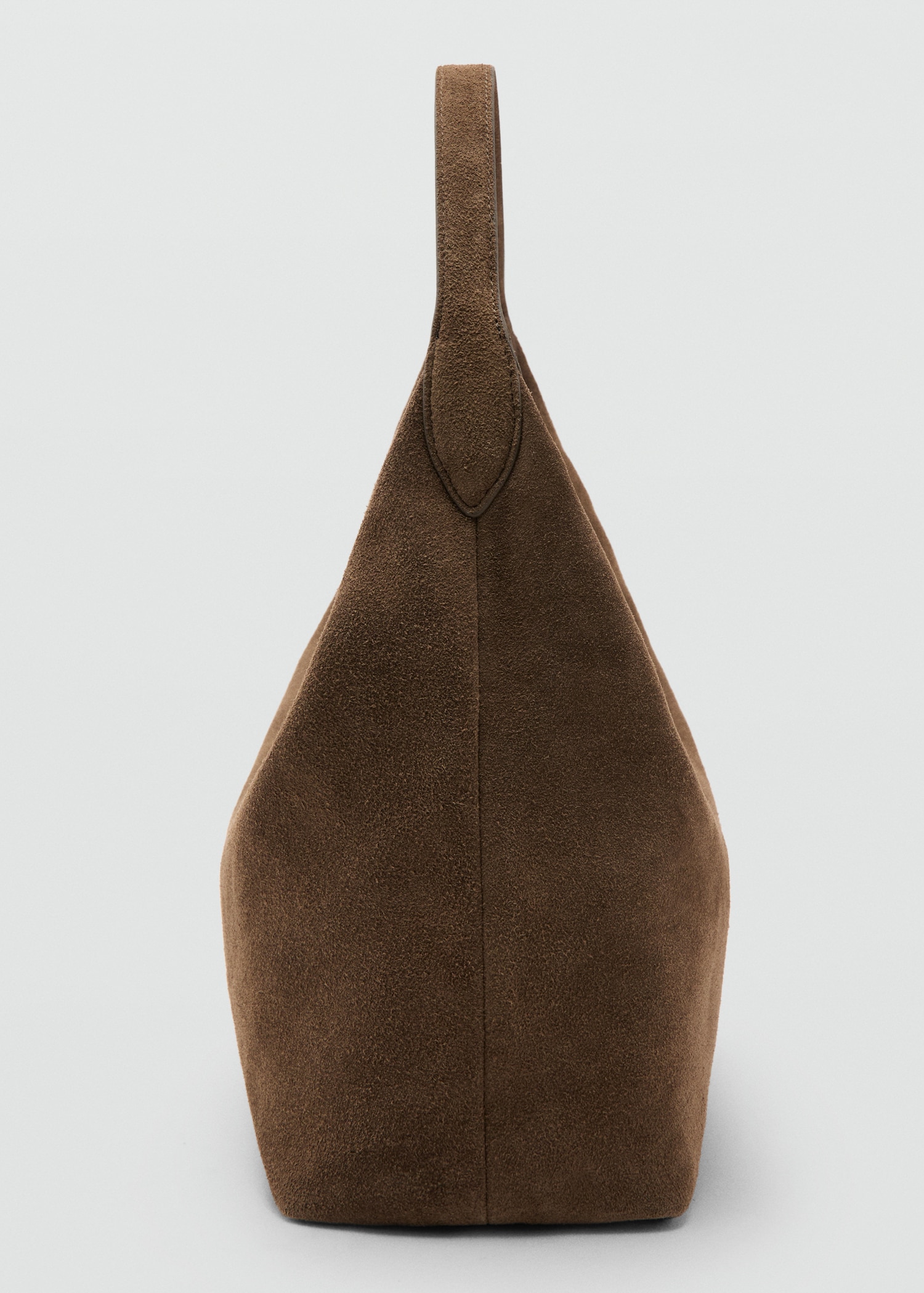 Suede shoulder bag with stitching - Details of the article 1