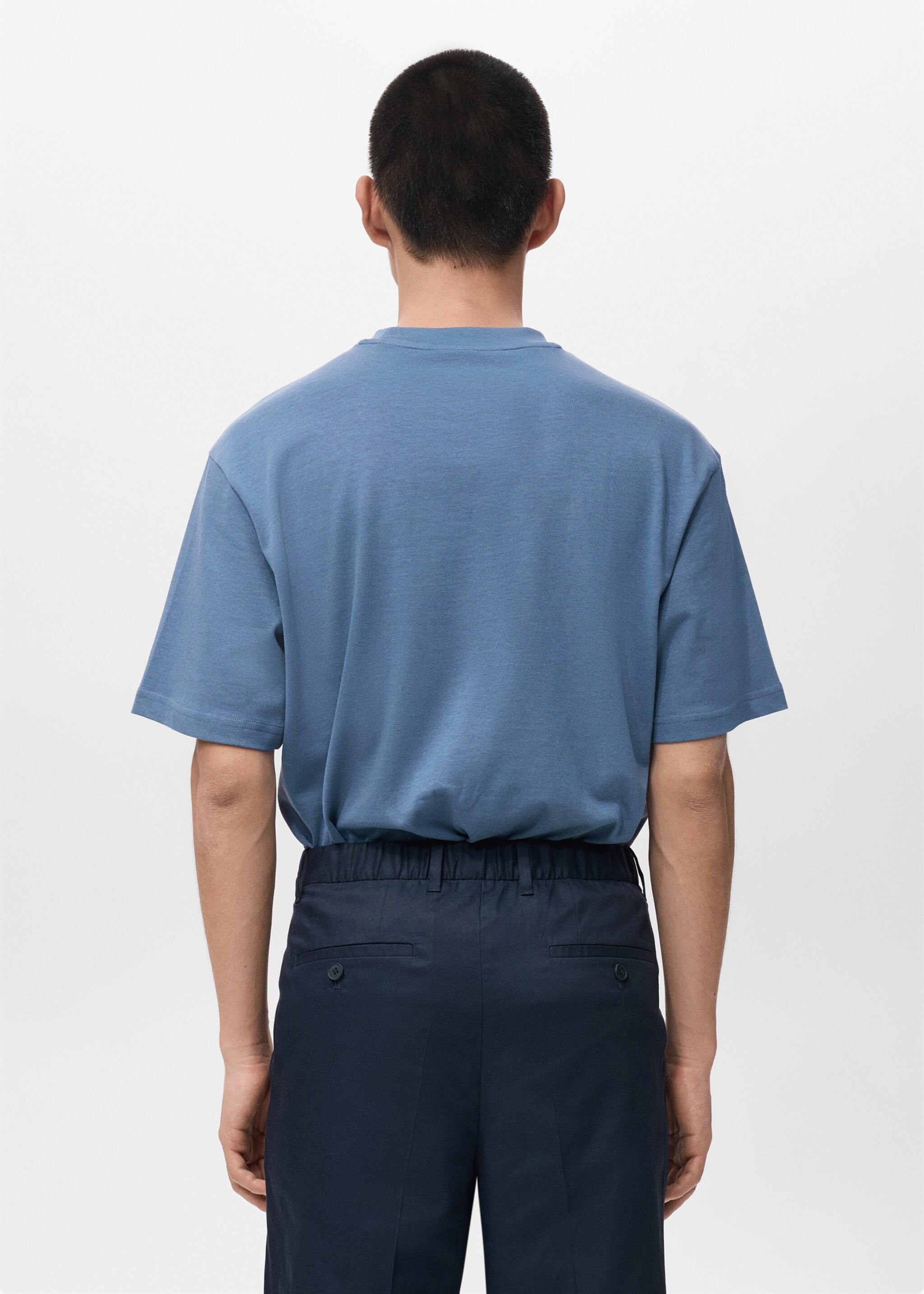 100% cotton t-shirt text - Reverse of the article, Sky Blue. Ref: 27021241-00.