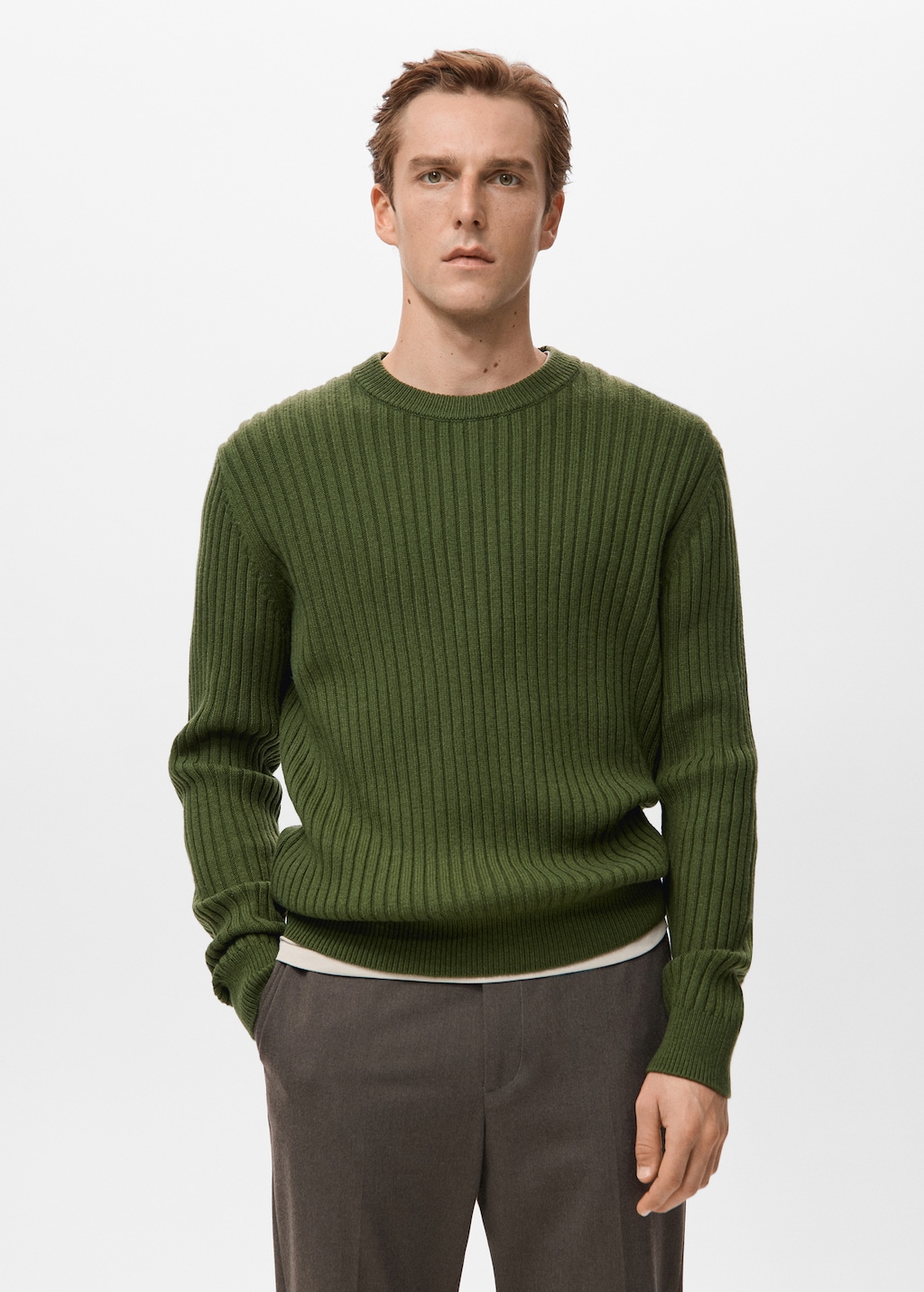Ribbed wool-blend sweater