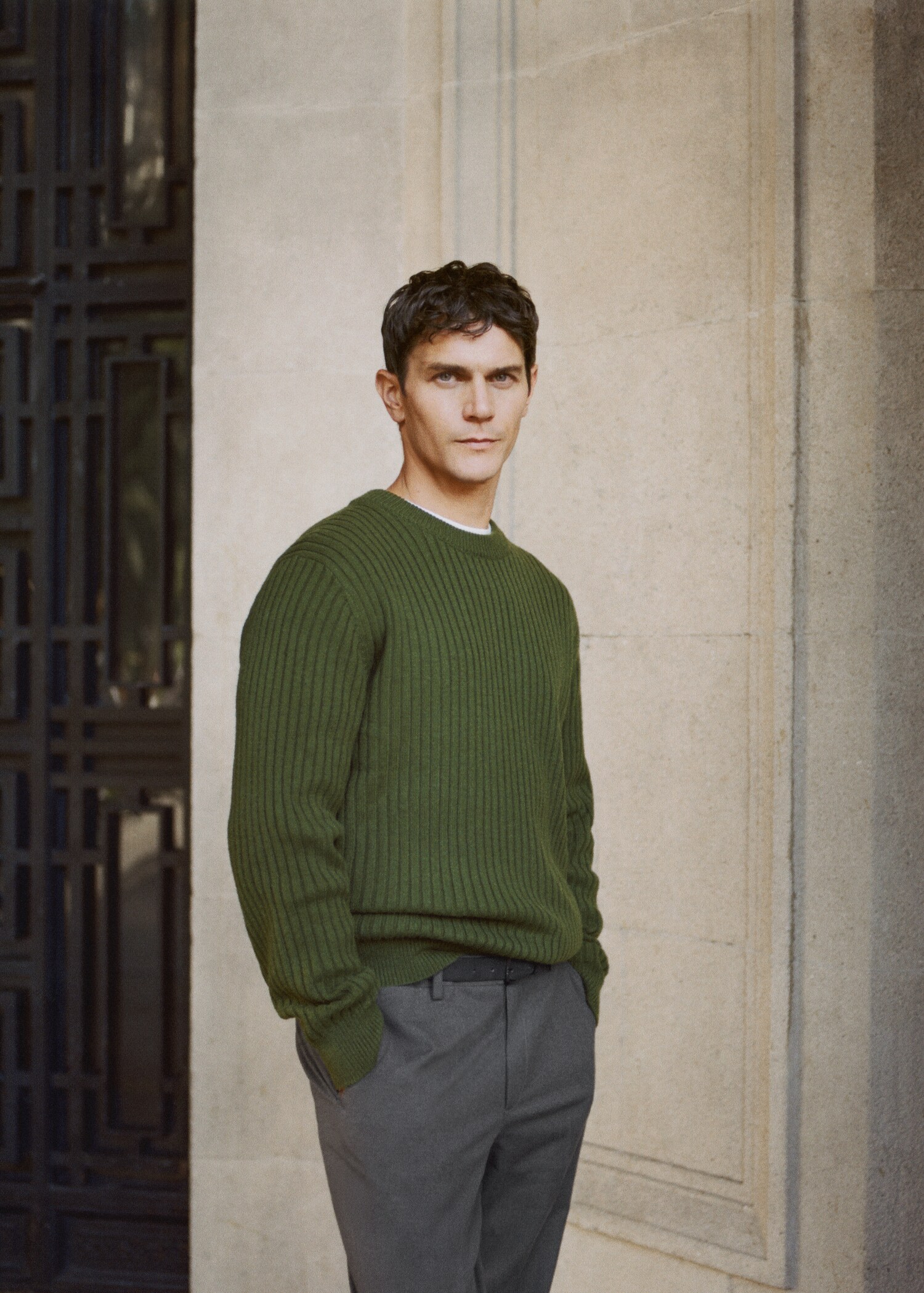 Pull-over maille côtelée laine mélangée - Détail de l'article 3