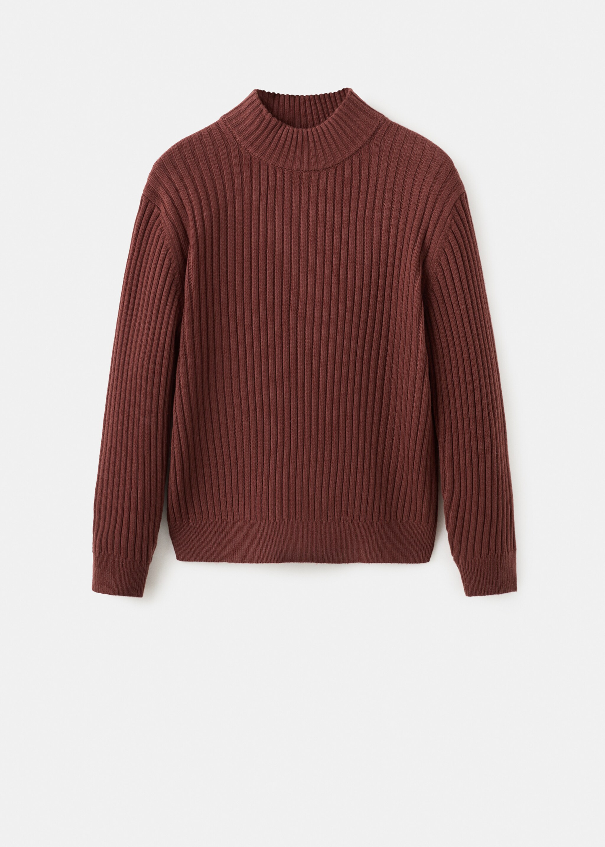 Wool-blend rib-knit sweater - Article without model, Cherry. Ref: 27021257-00.