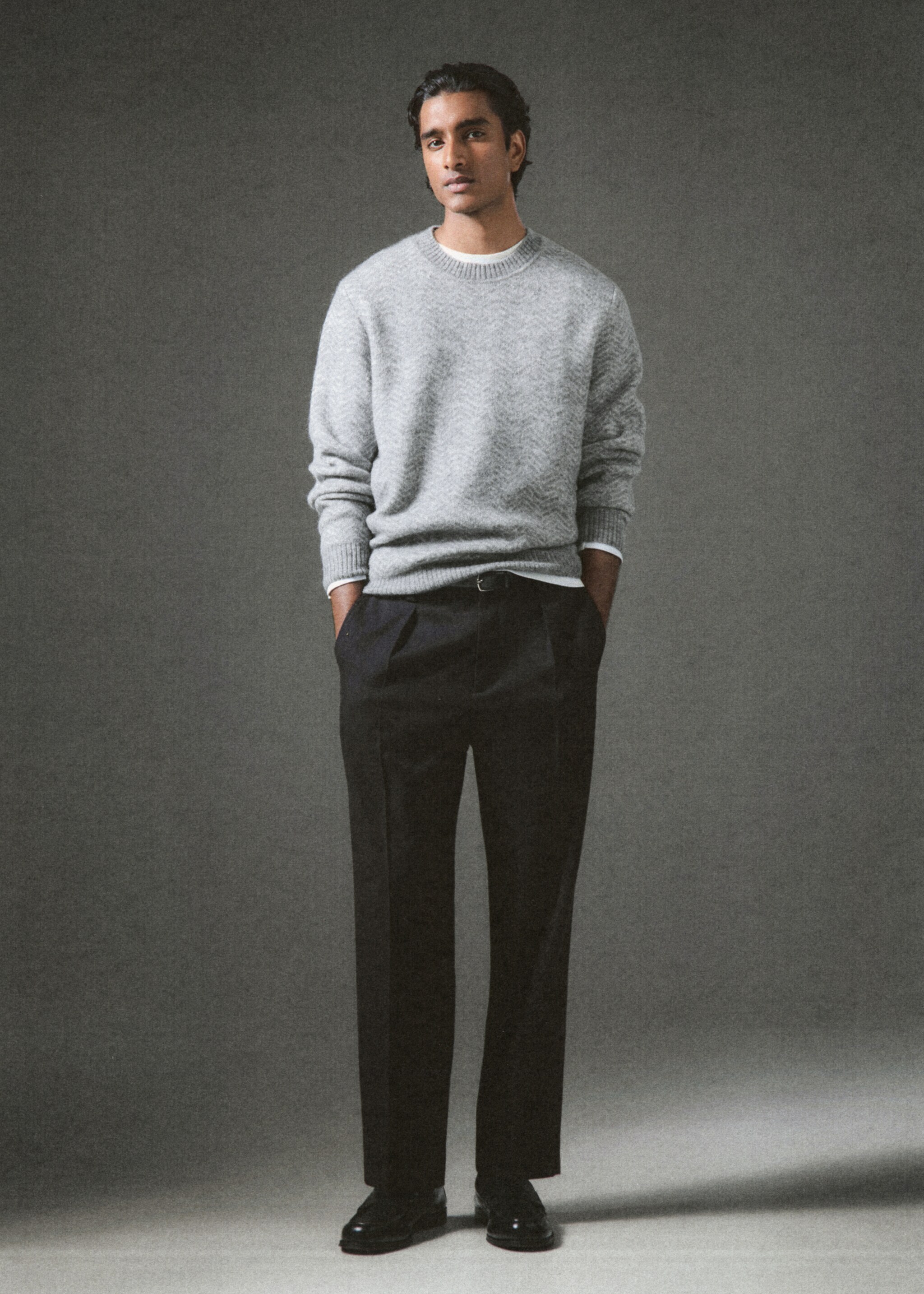 Knit striped sweater - Details of the article 3, Grey. Ref: 27021258-00.