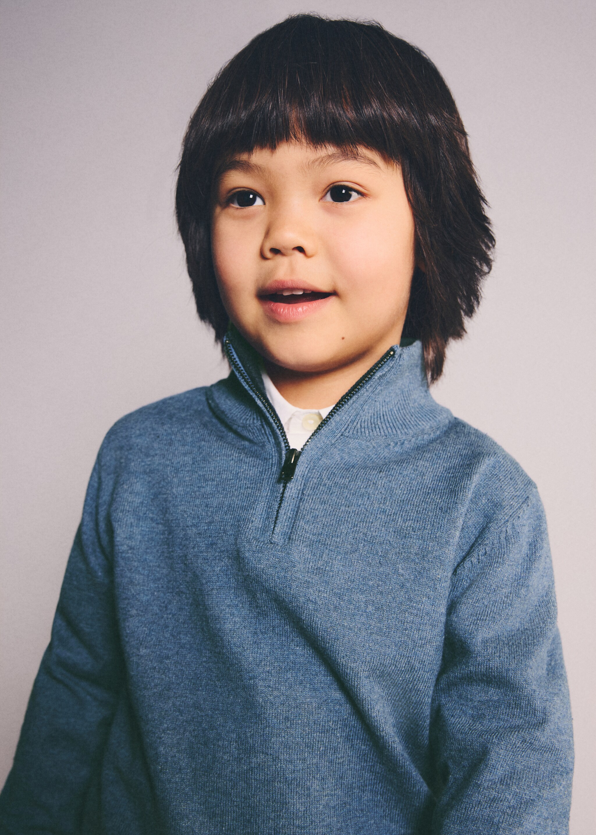 Pull-over col montant - Détail de l'article 1, Bleu. Ref: 27021260-00.