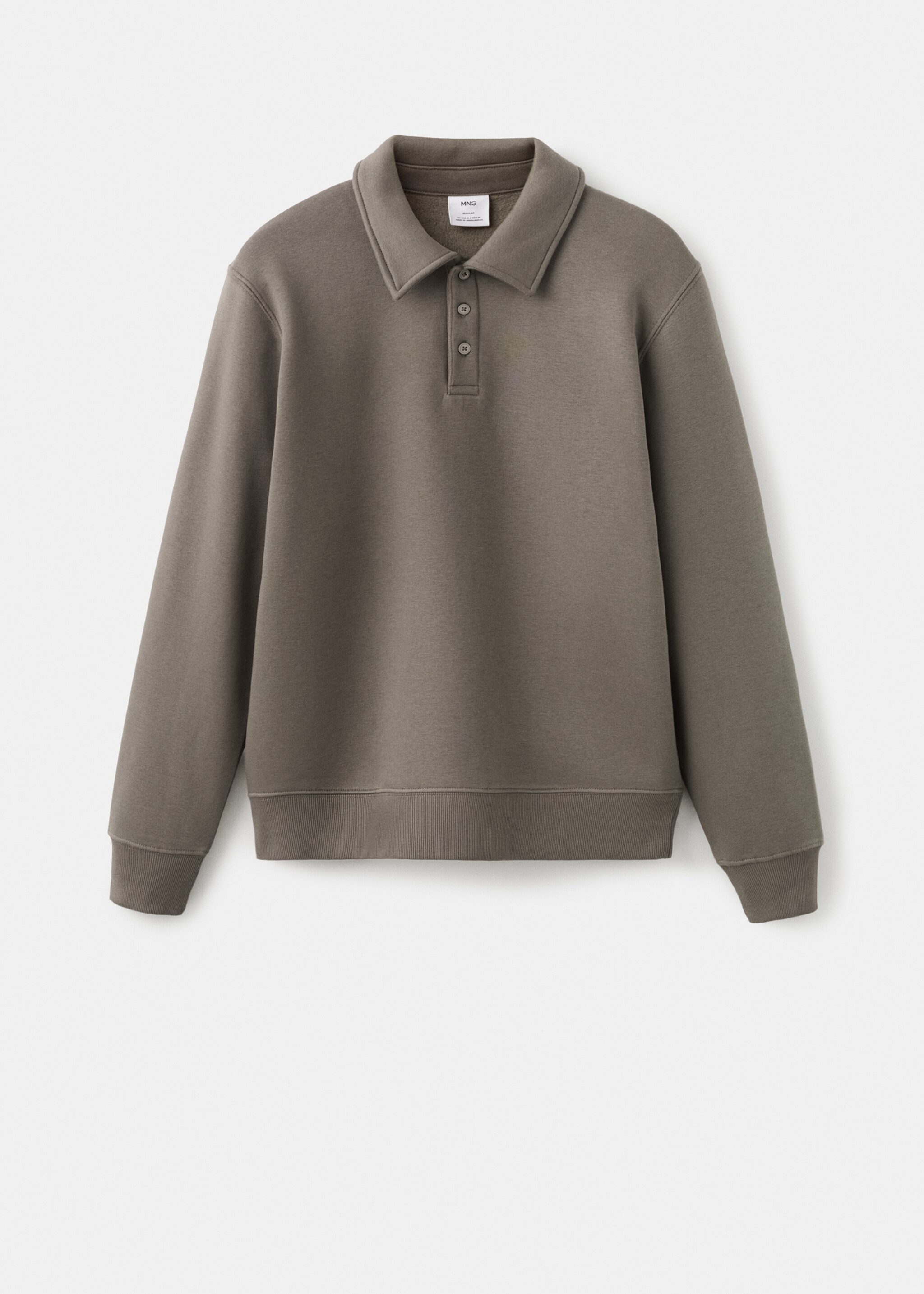 Regular-fit polo sweatshirt - Article without model, Medium Brown. Ref: 27021262-00.