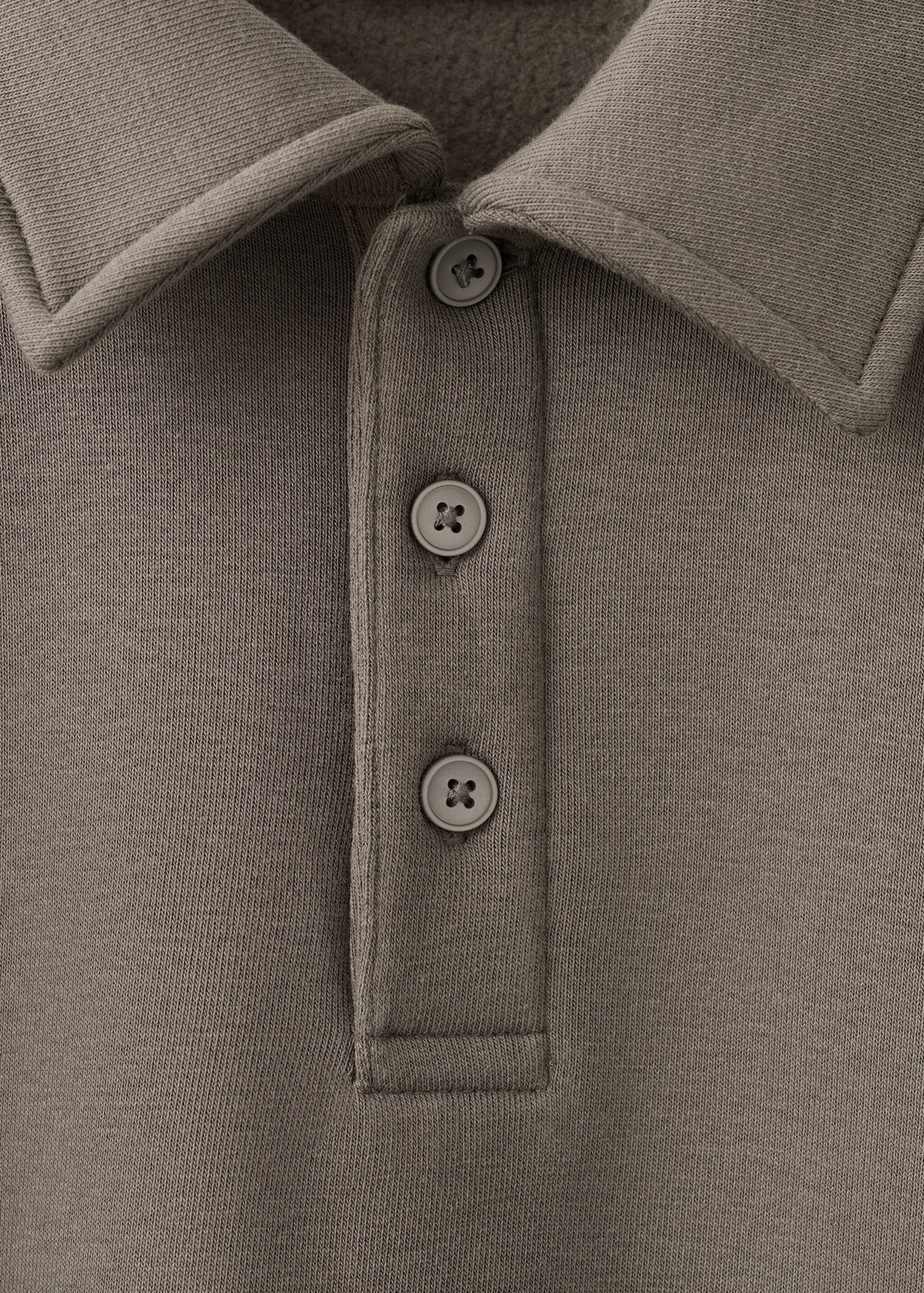 Regular-fit polo sweatshirt - Details of the article 8, Medium Brown. Ref: 27021262-00.