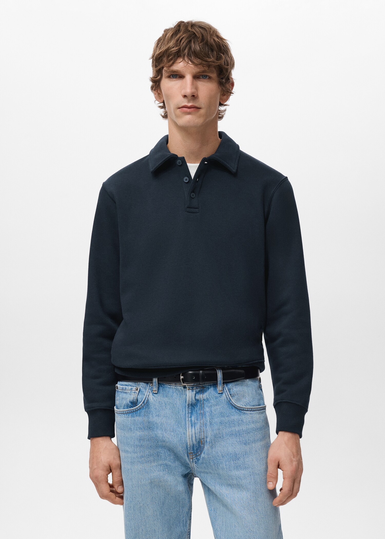 Regular-fit polo sweatshirt - Medium plane