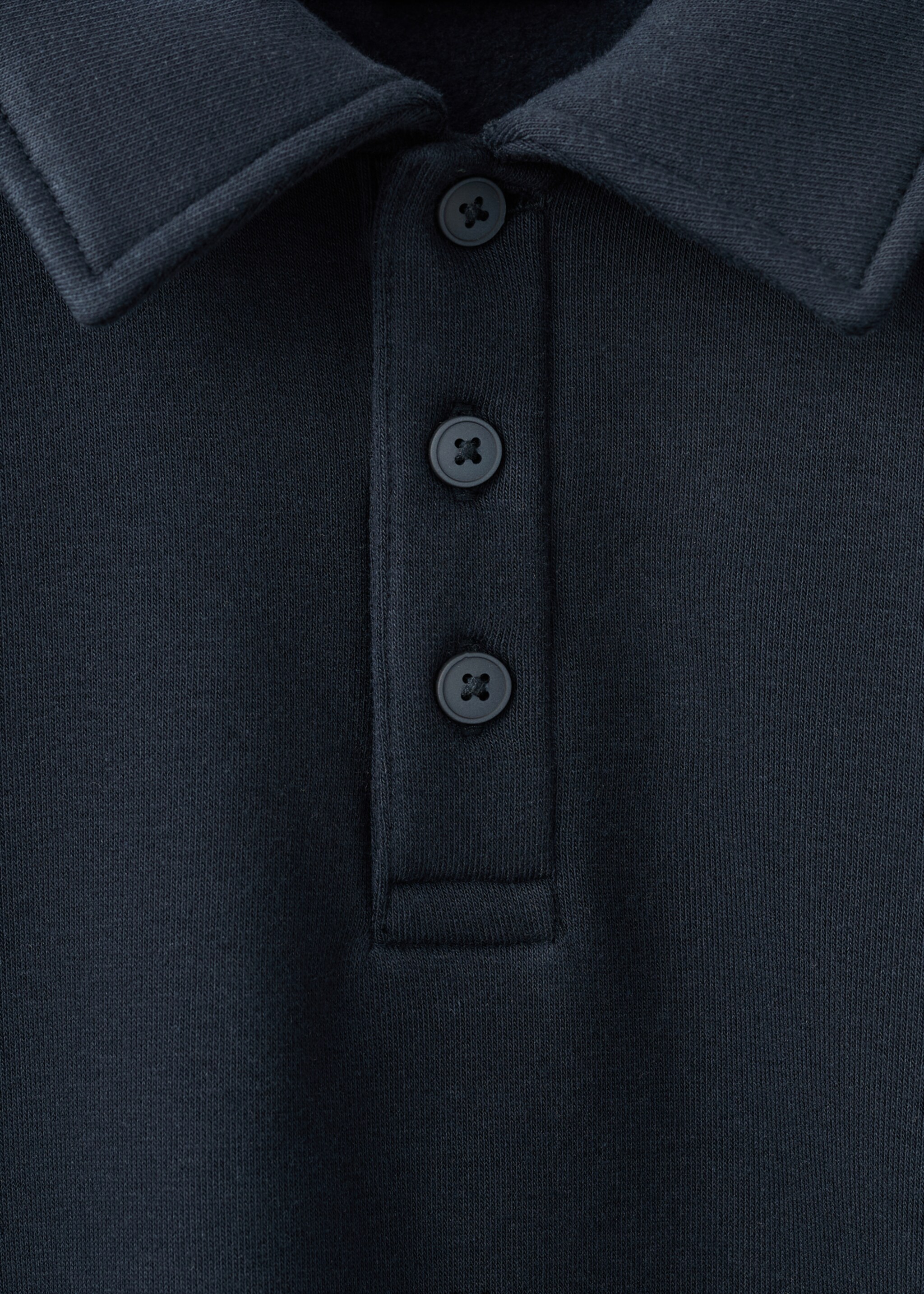 Regular-fit polo sweatshirt - Details of the article 8, Navy. Ref: 27021262-00.