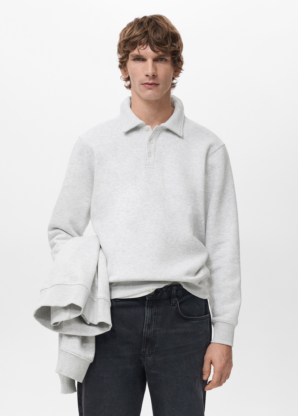 Regular-fit polo sweatshirt