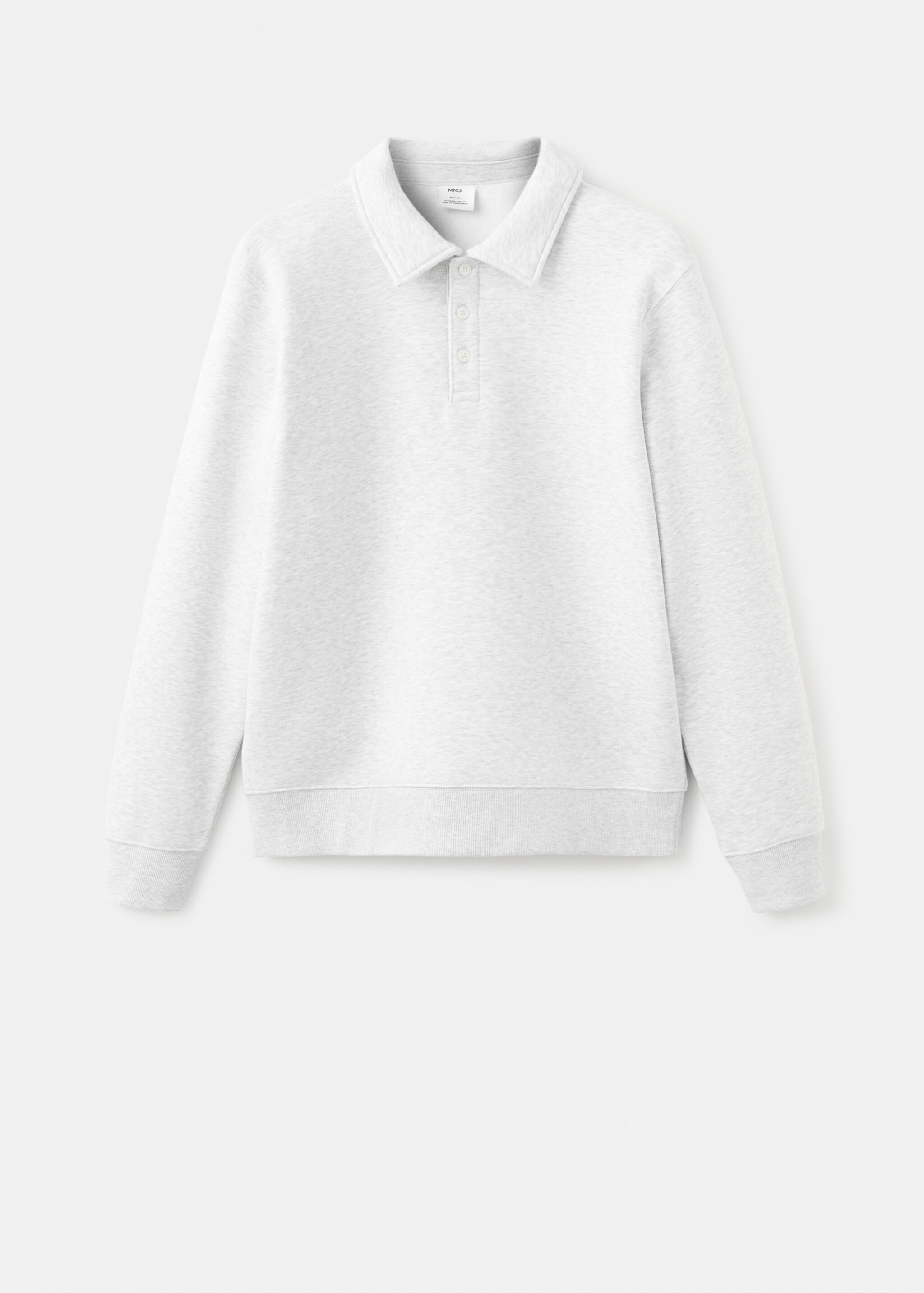 Regular-fit polo sweatshirt - Article without model, Light Heather Grey. Ref: 27021262-00.