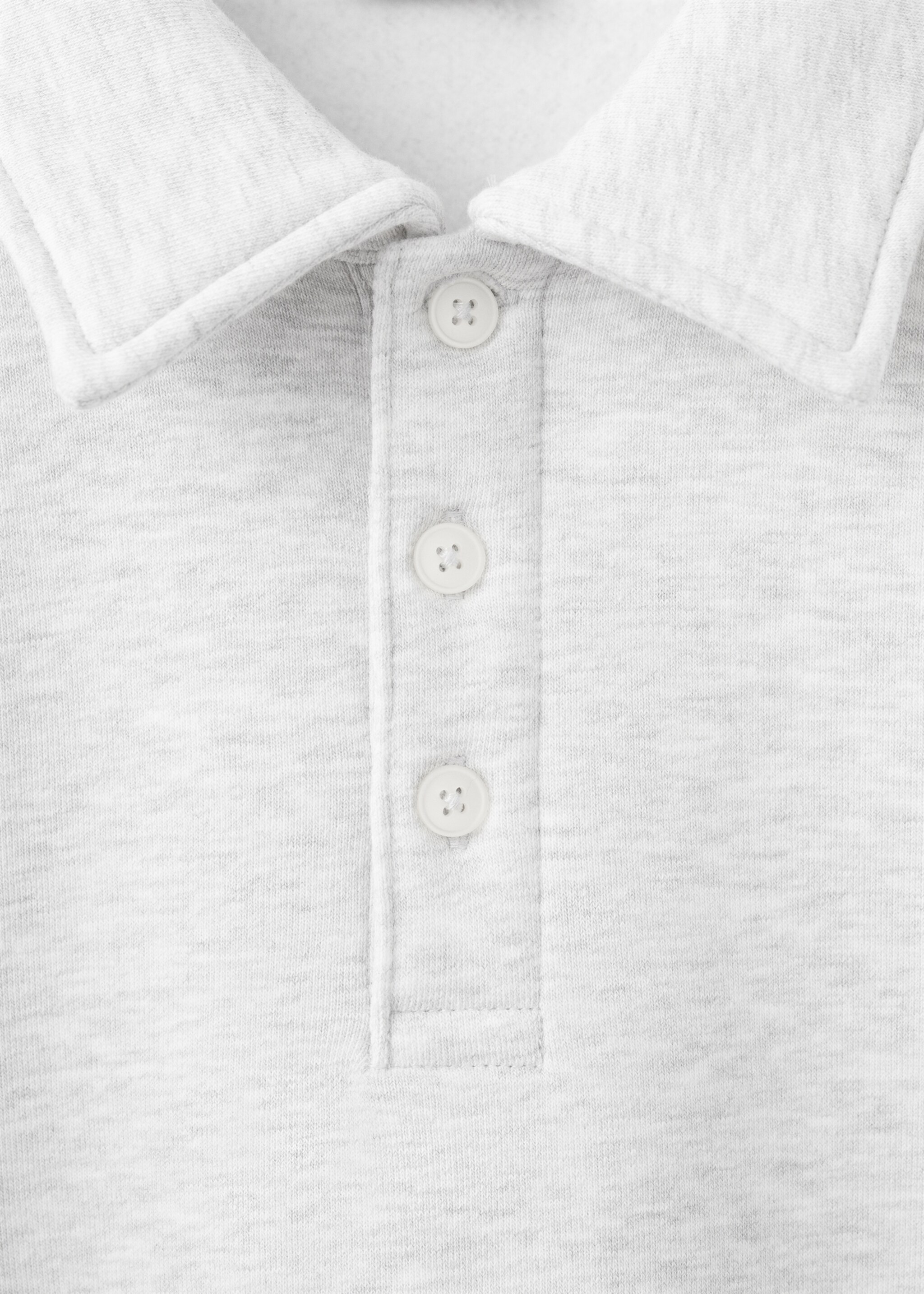 Regular-fit polo sweatshirt - Details of the article 8, Light Heather Grey. Ref: 27021262-00.