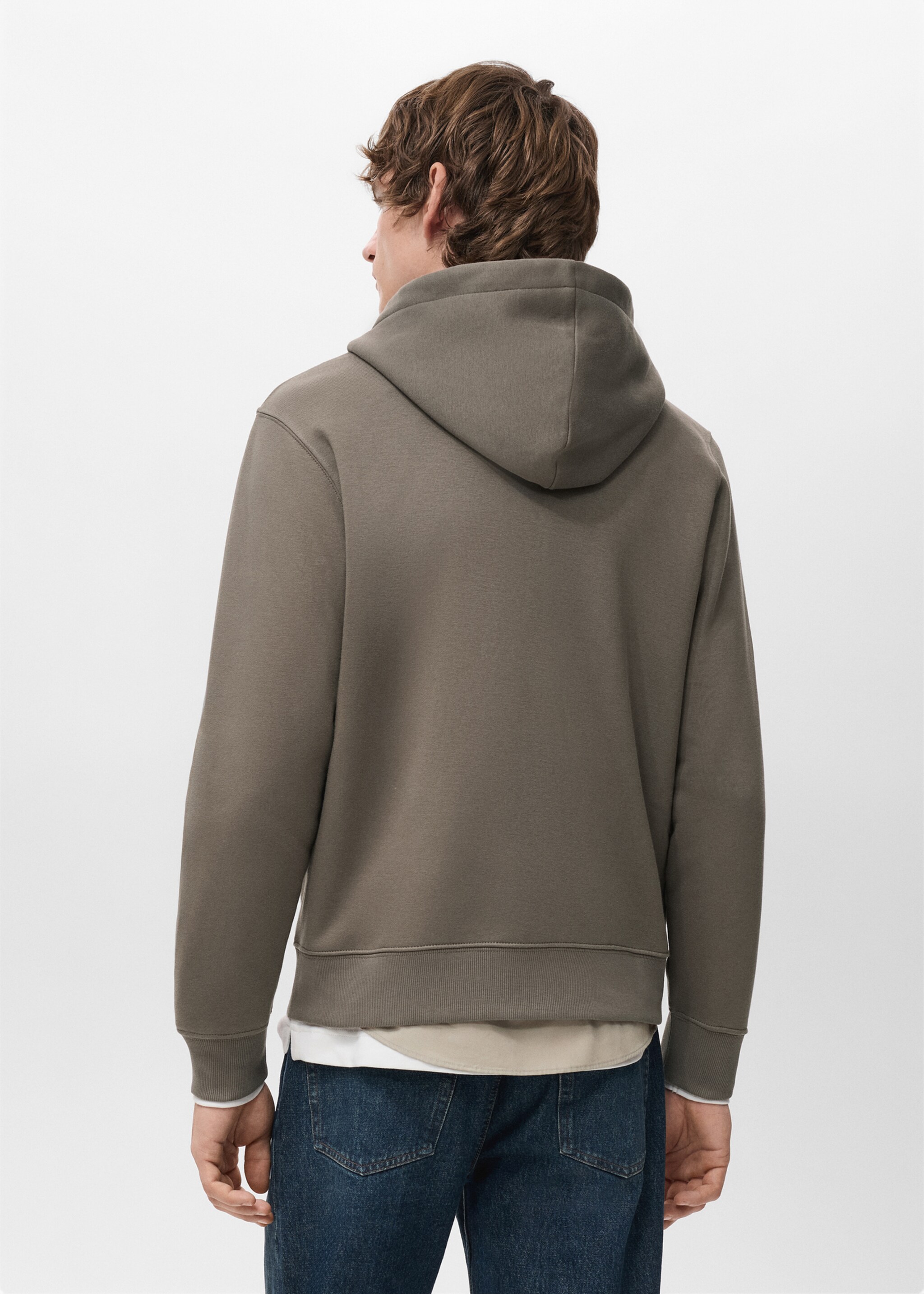 Zipped hoodie - Reverse of the article, Medium Brown. Ref: 27021264-00.