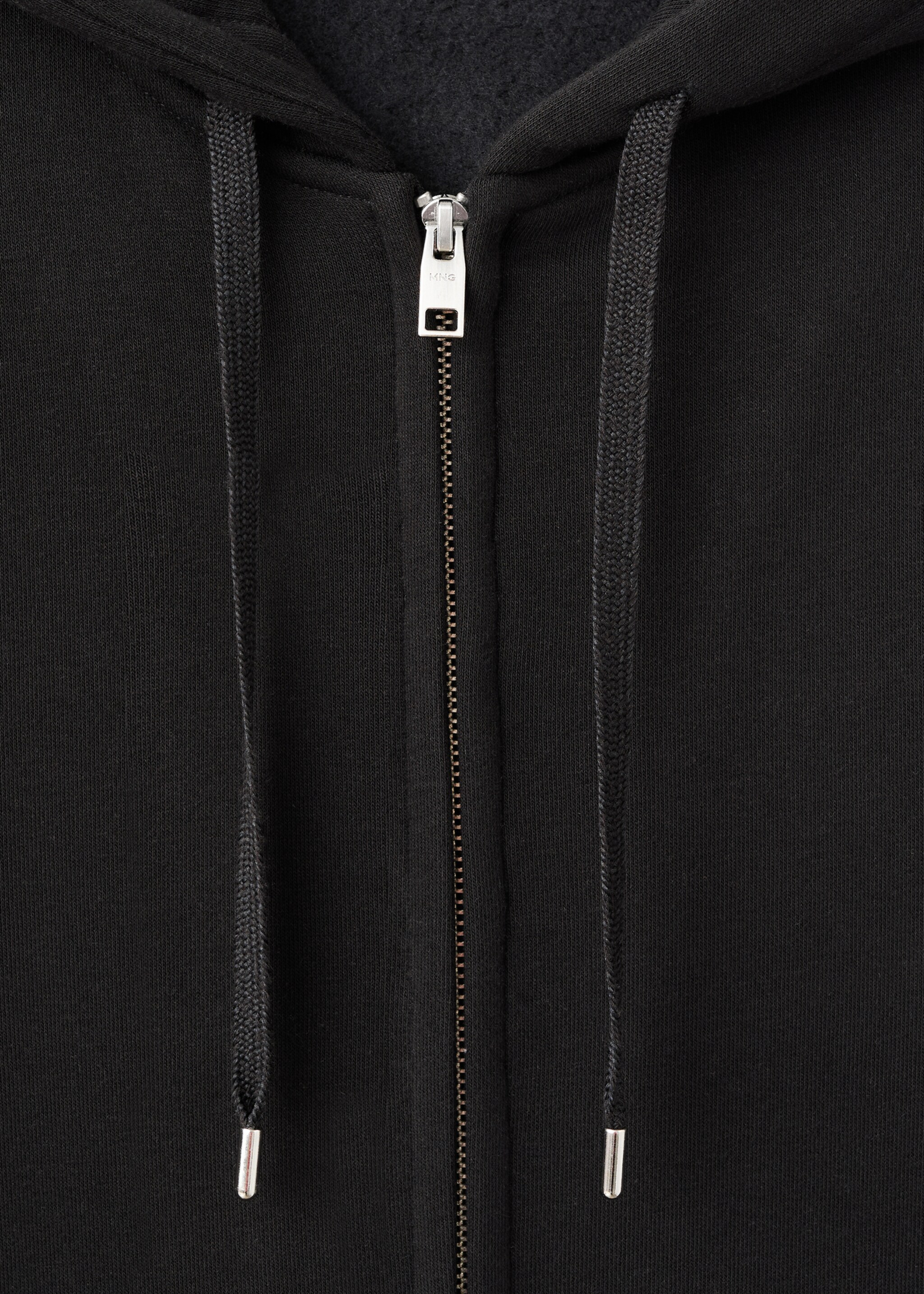 Zipped hoodie - Details of the article 8, Black. Ref: 27021264-00.