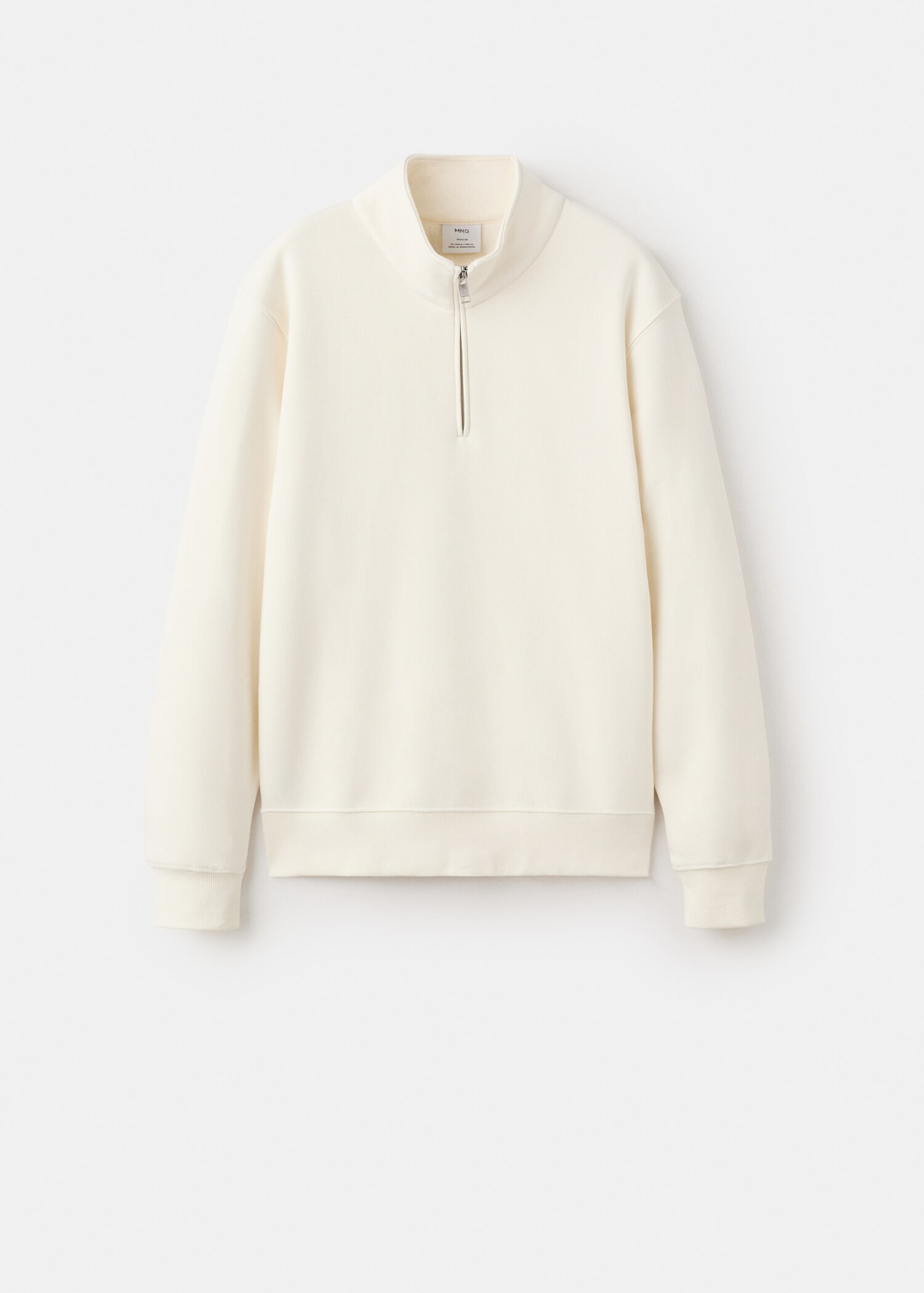 Regular-fit cotton sweatshirt with zip - Article without model