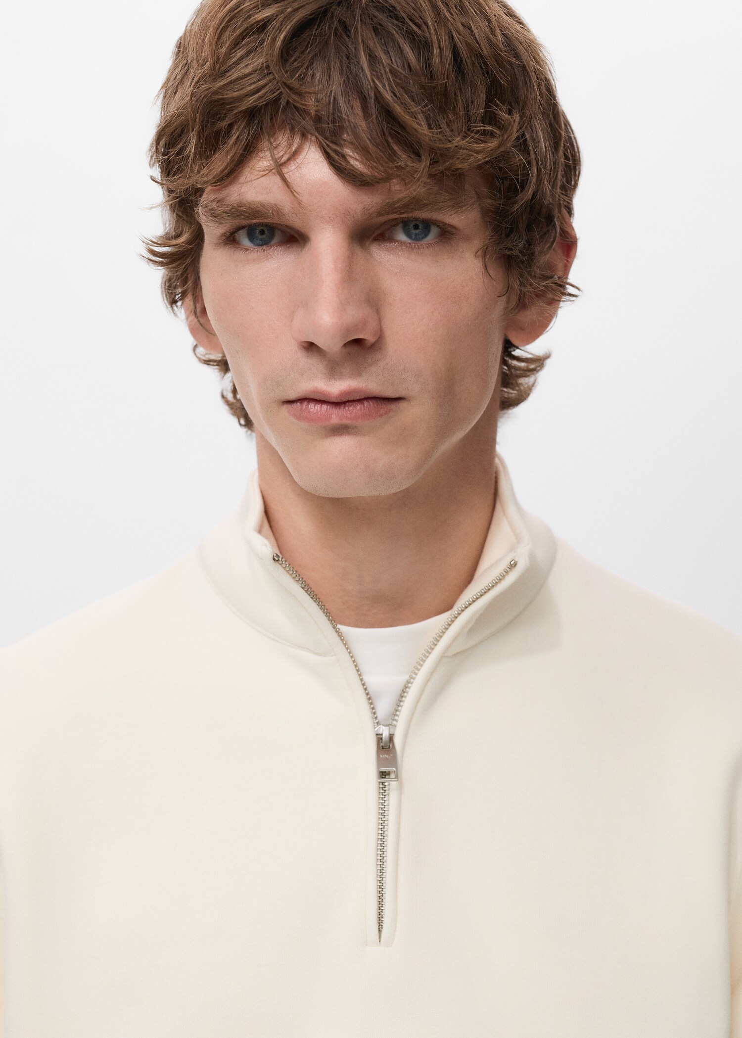 Regular-fit cotton sweatshirt with zip - Details of the article 1