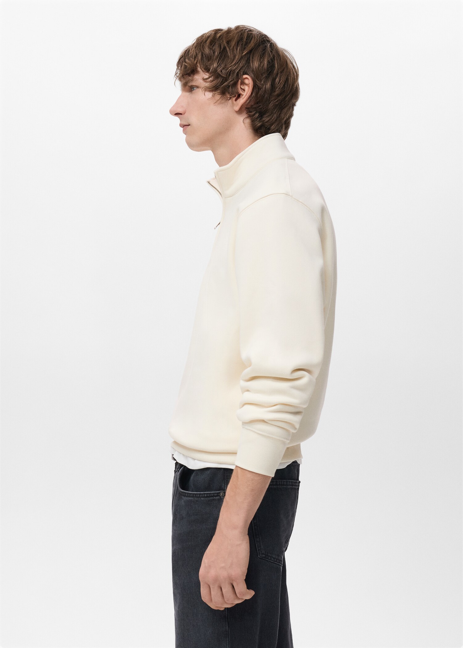 Regular-fit cotton sweatshirt with zip - Details of the article 2