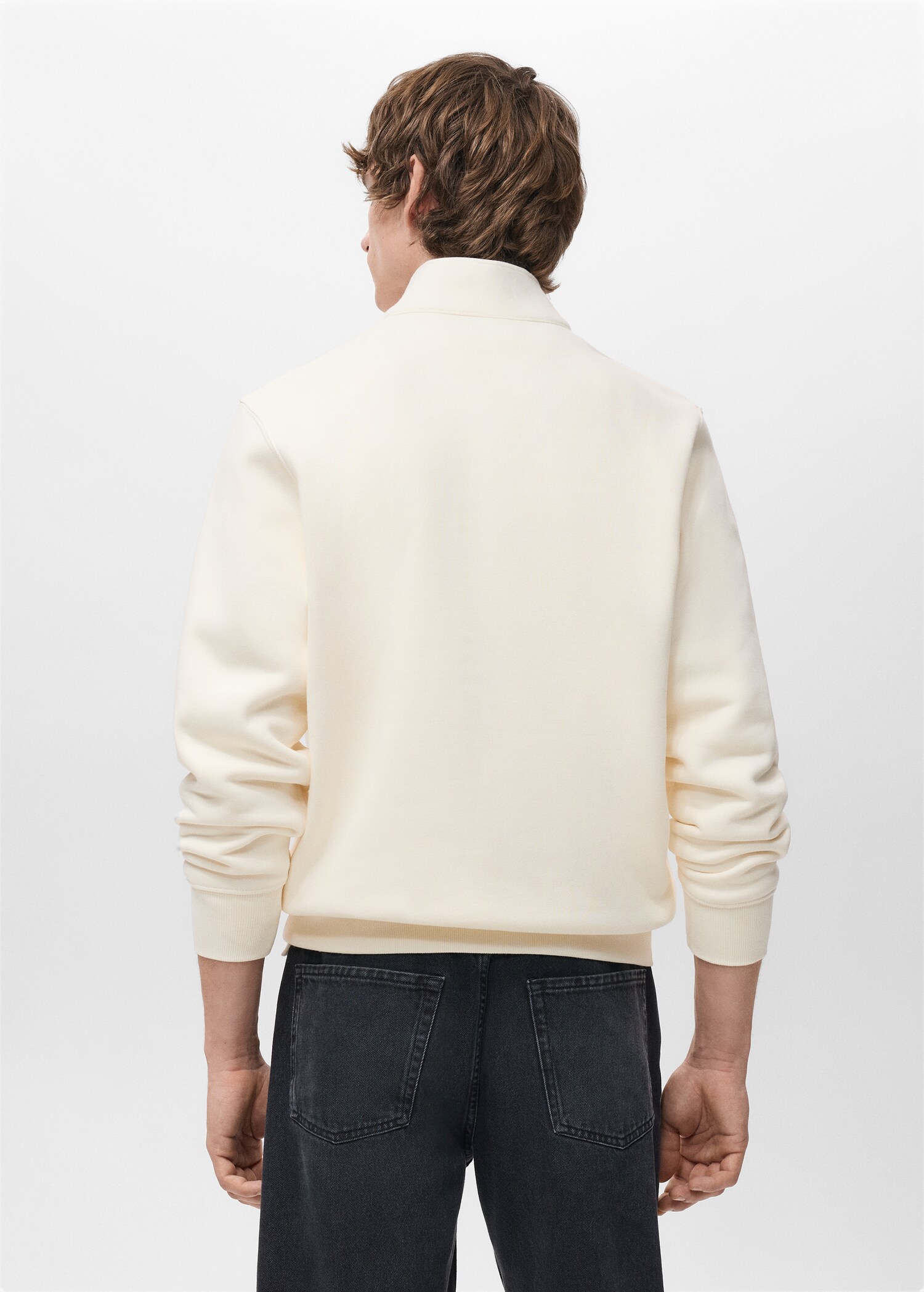 Regular-fit cotton sweatshirt with zip - Reverse of the article
