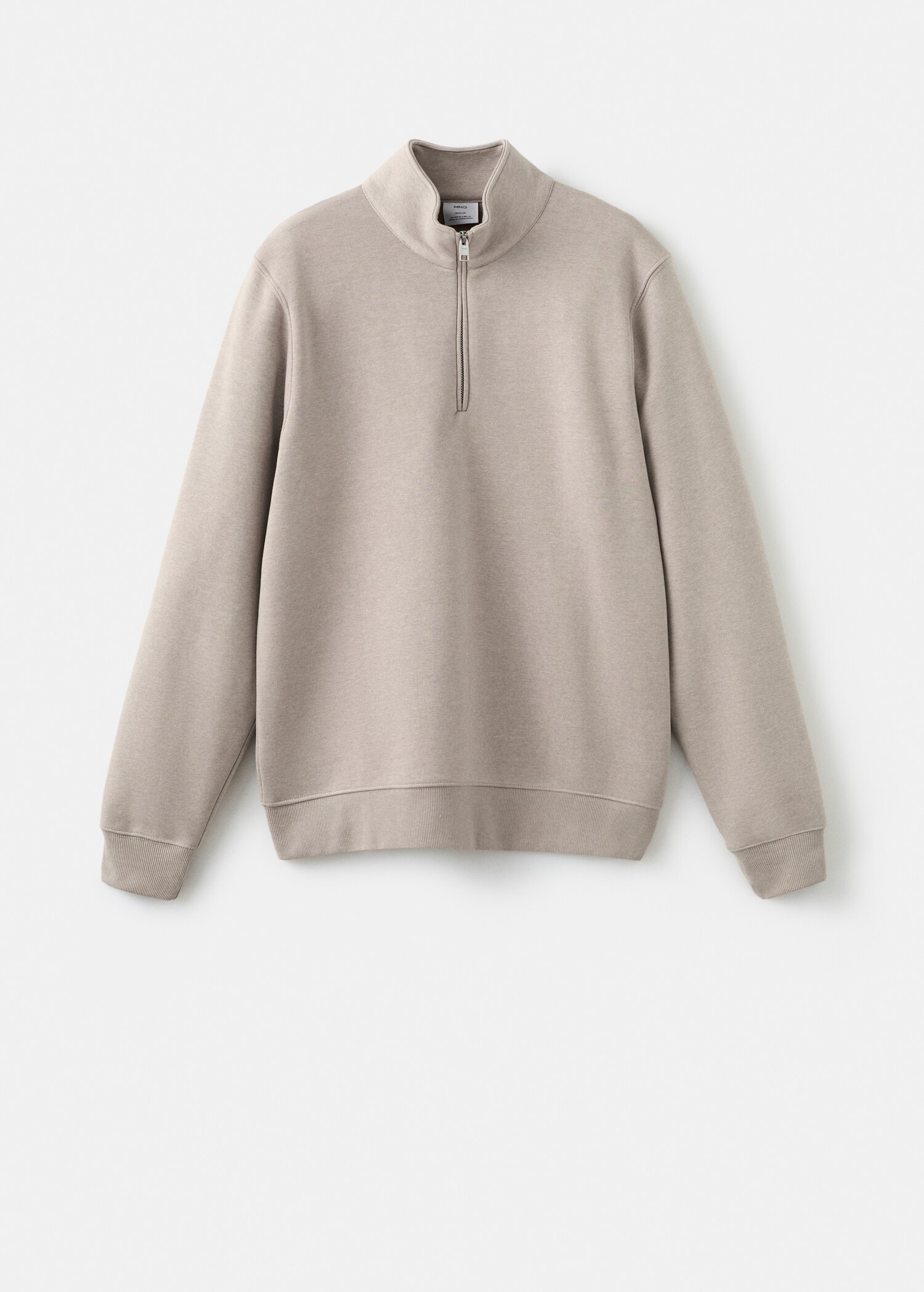 Regular-fit cotton sweatshirt with zip - Article without model