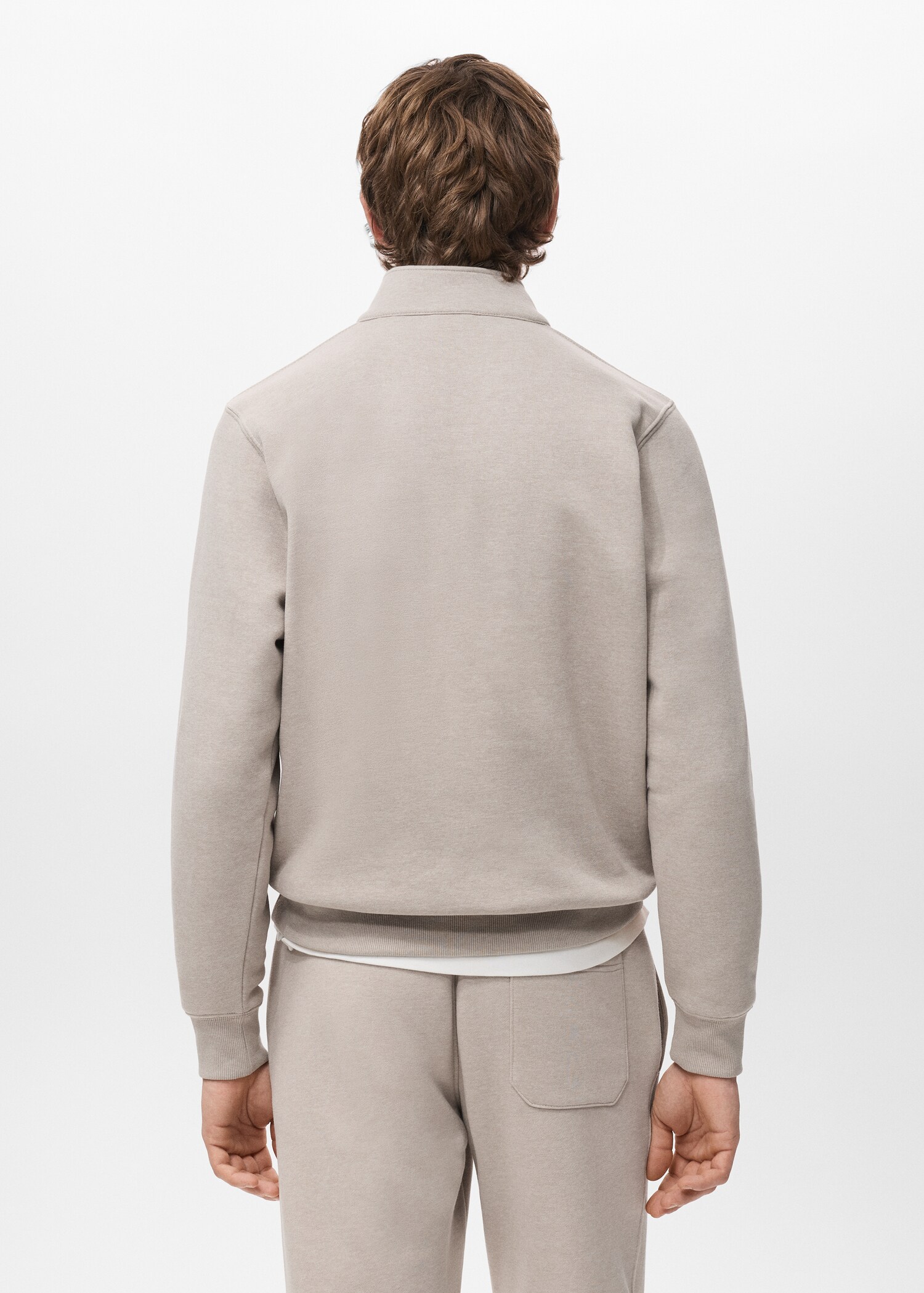 Regular-fit cotton sweatshirt with zip - Reverse of the article