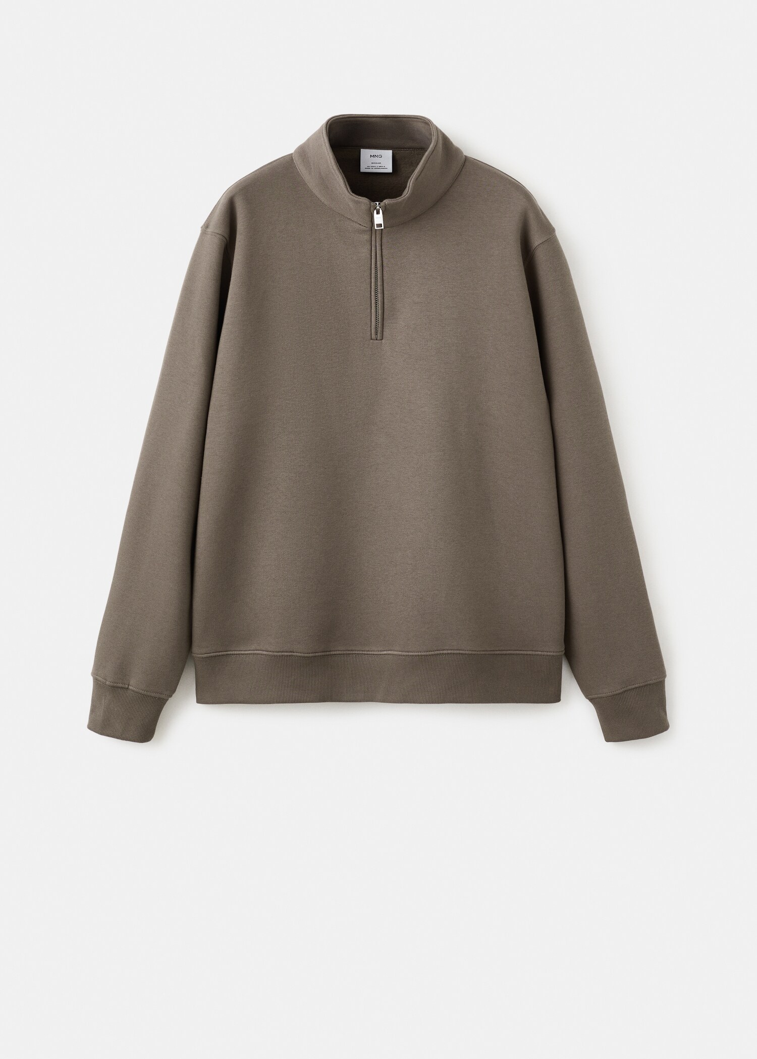 Regular-fit cotton sweatshirt with zip - Article without model