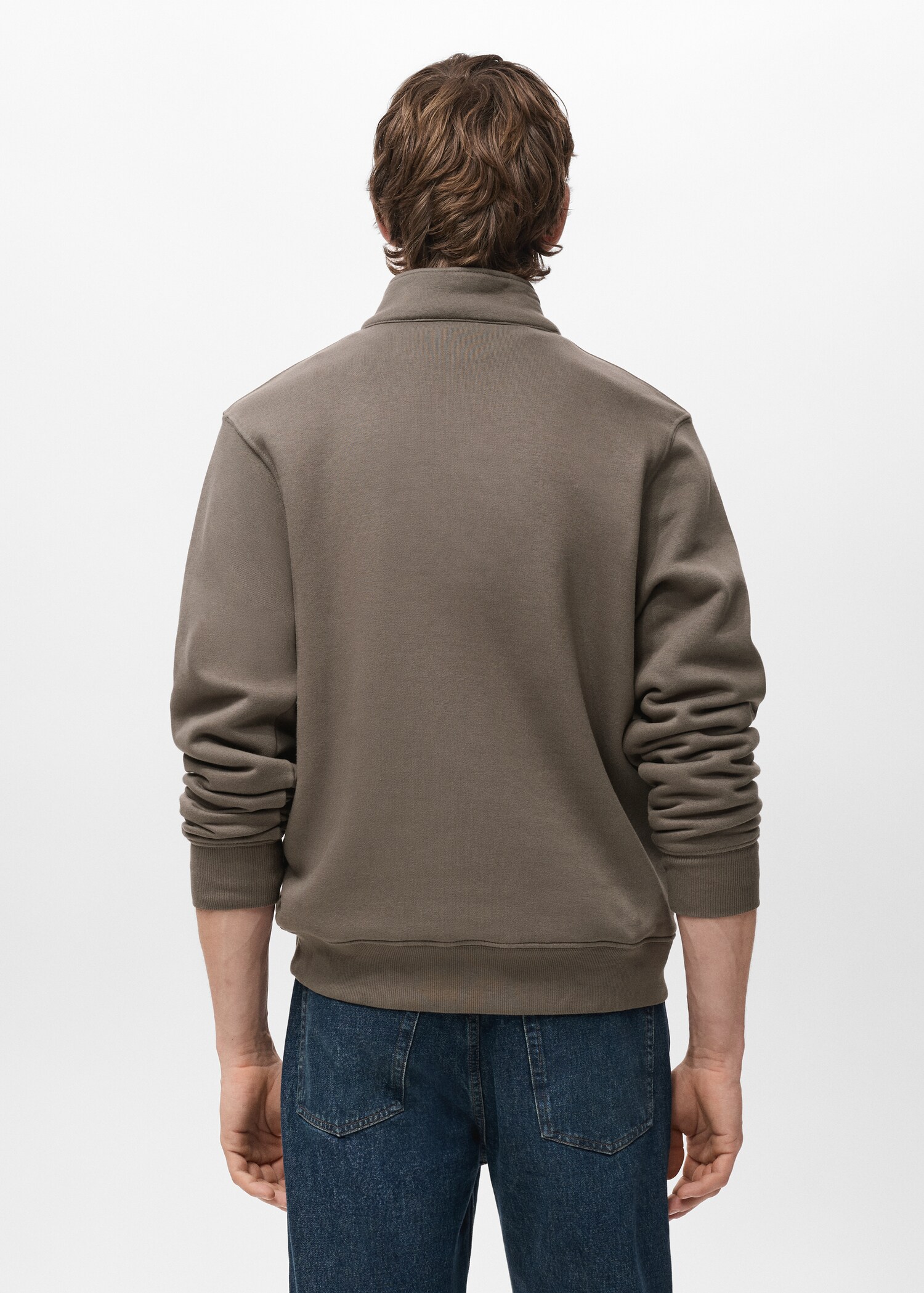Regular-fit cotton sweatshirt with zip - Reverse of the article
