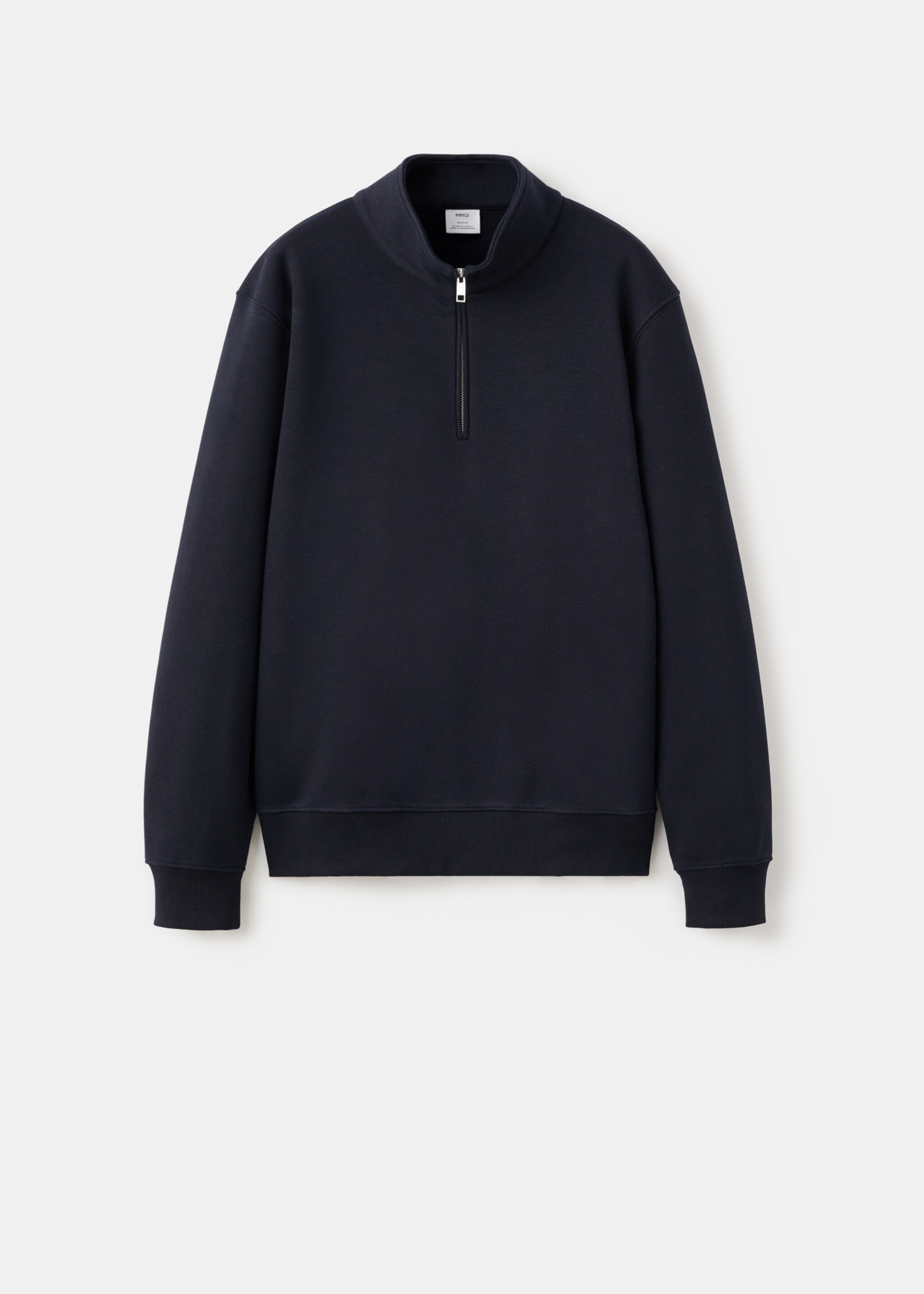 Regular-fit cotton sweatshirt with zip - Article without model, Navy. Ref: 27021265-00.