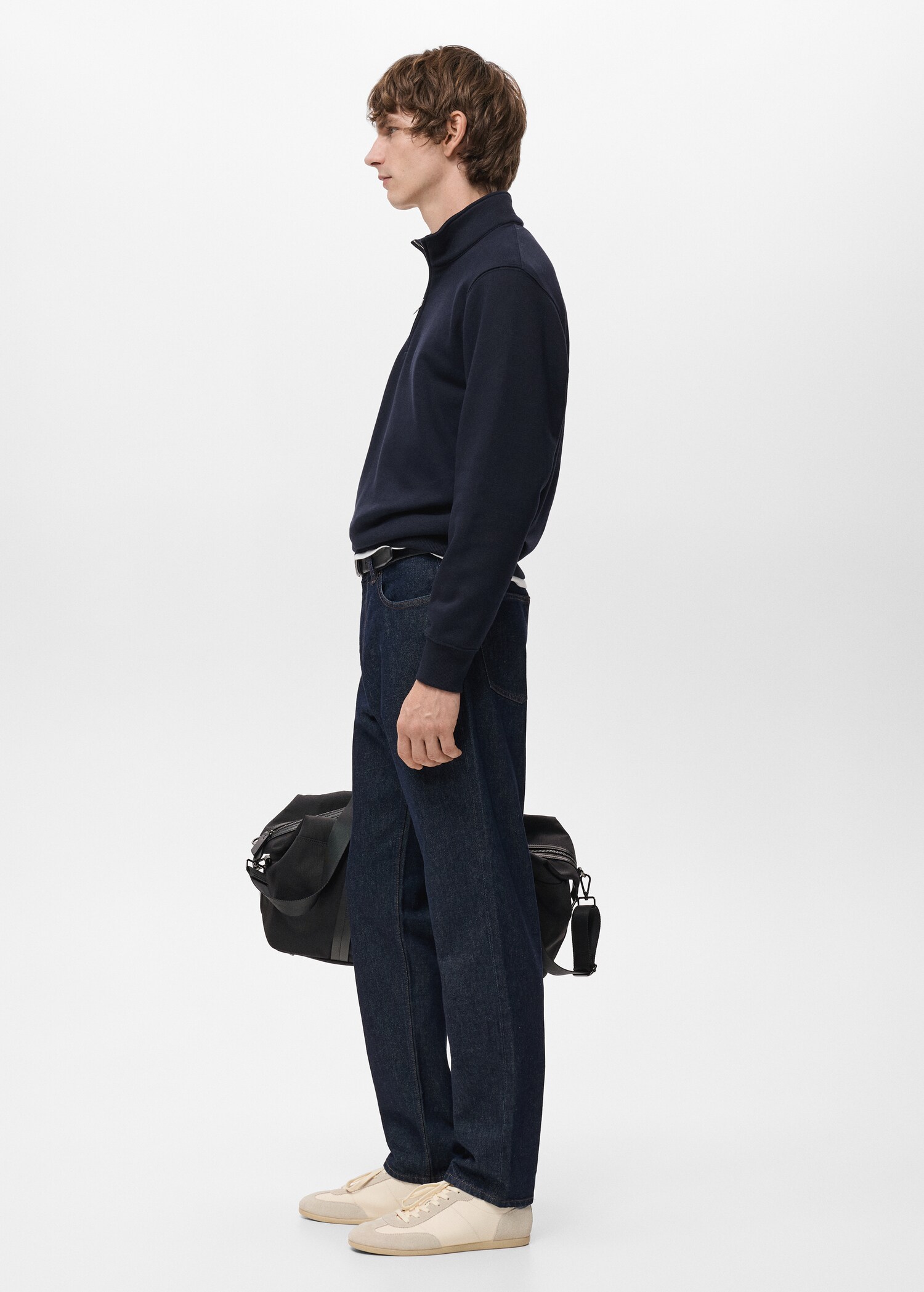 Regular-fit cotton sweatshirt with zip - Details of the article 2