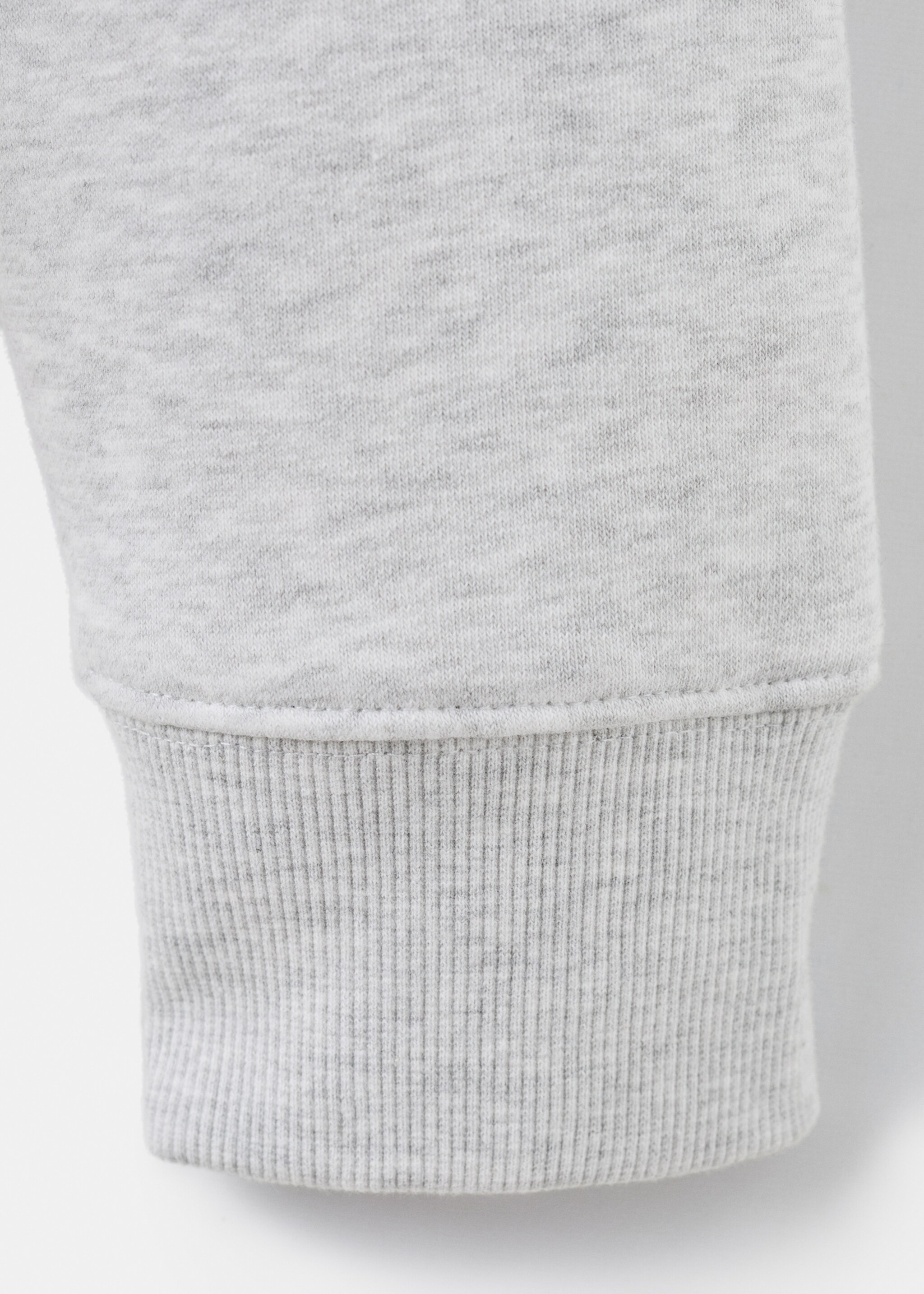 Regular-fit cotton sweatshirt with zip - Details of the article 0, Light Heather Grey. Ref: 27021265-00.